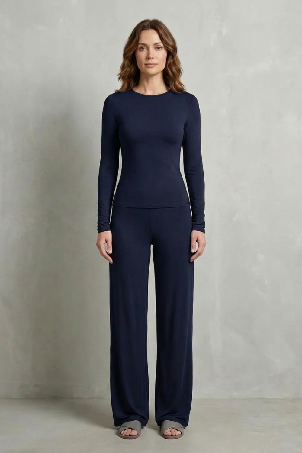 Élan – Sleek Simplicity – Pure Color Wide-Leg Pants Suit - Image 26