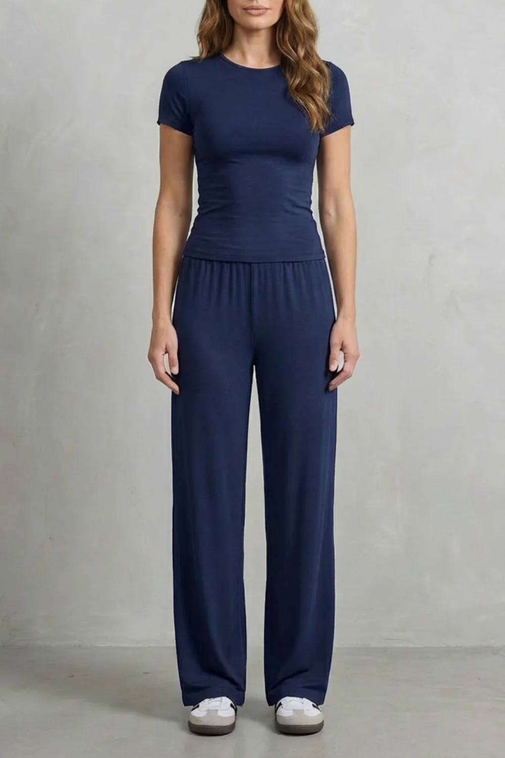 Élan – Sleek Simplicity – Pure Color Wide-Leg Pants Suit - Image 27