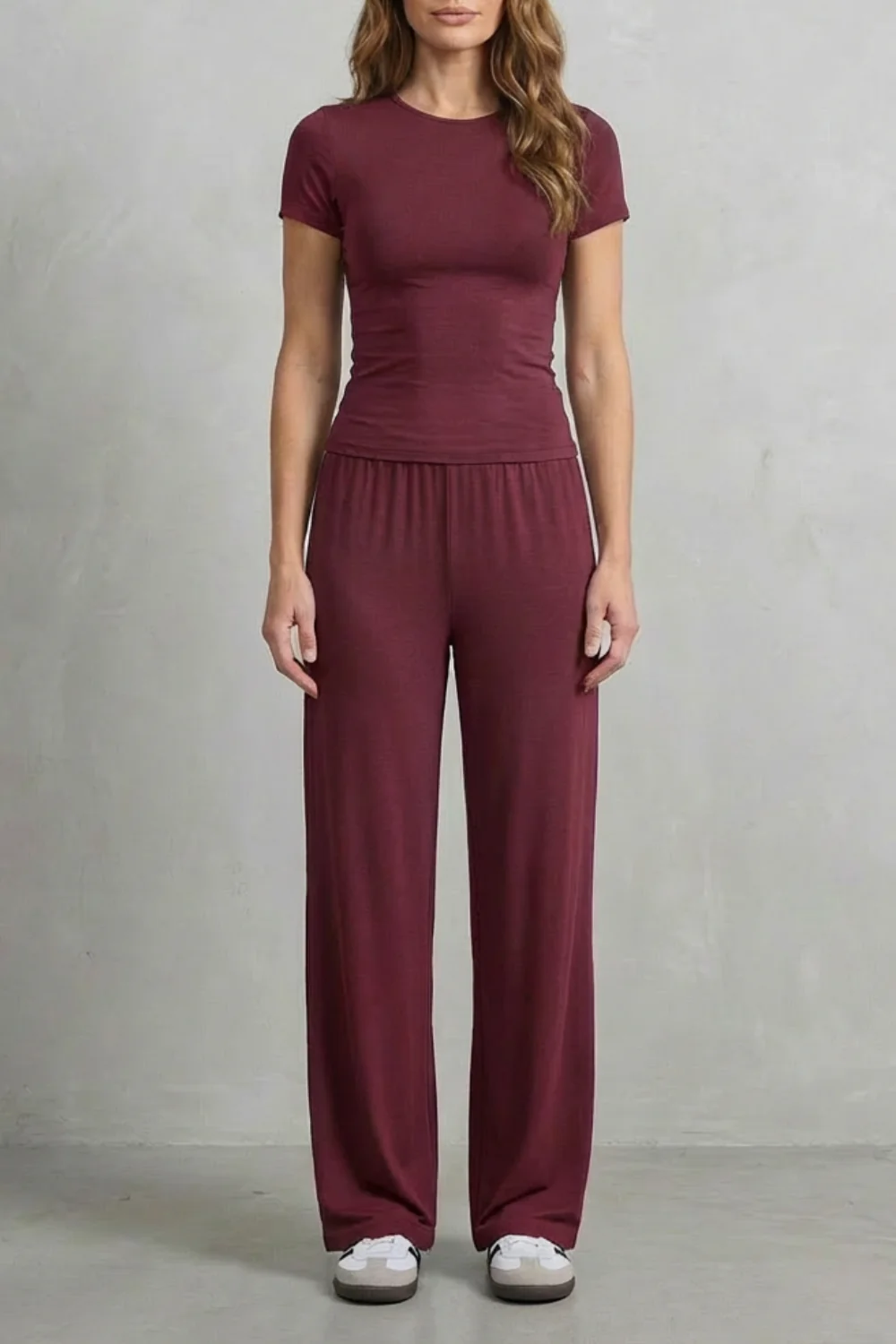 Élan – Sleek Simplicity – Pure Color Wide-Leg Pants Suit - Image 31