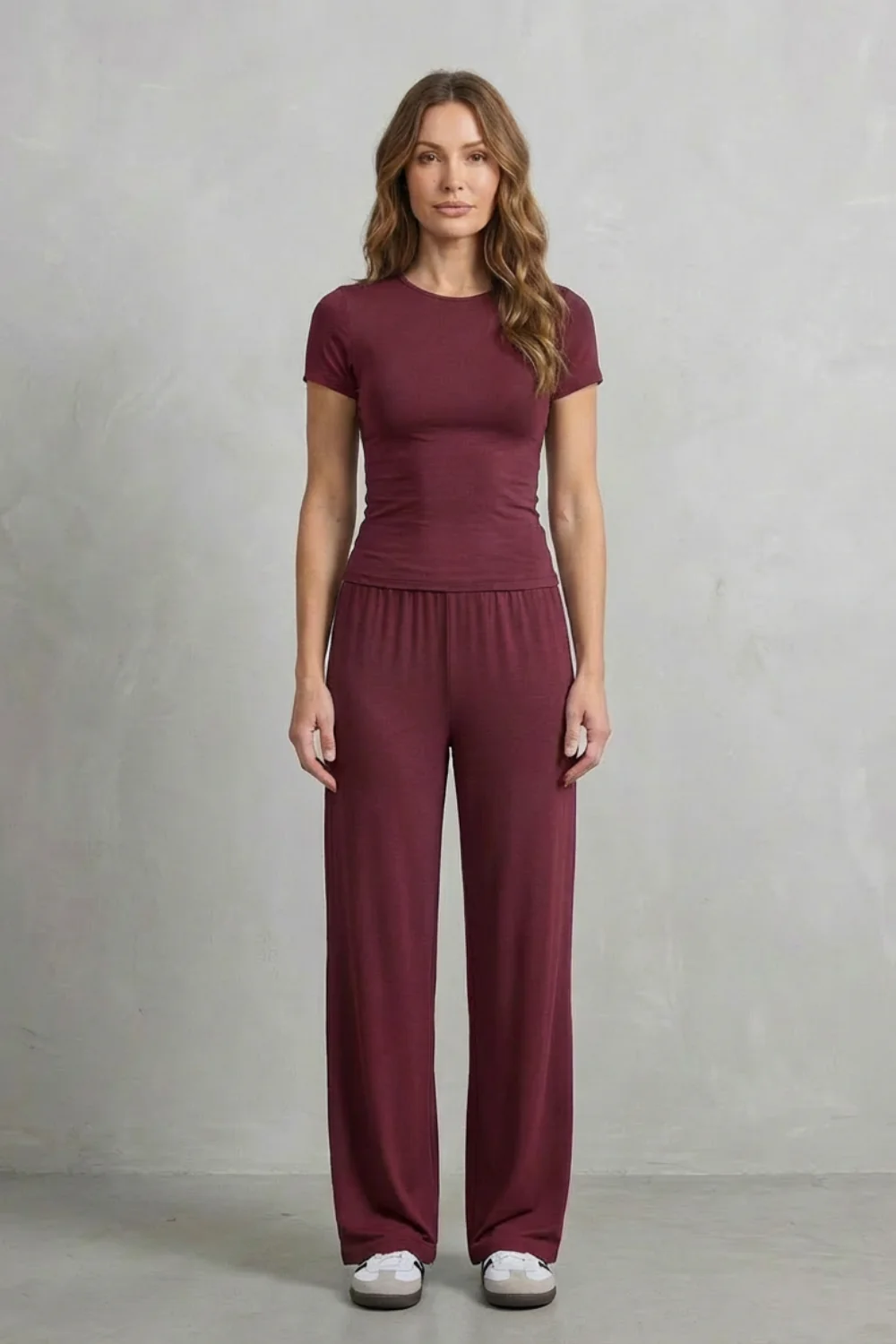 Élan – Sleek Simplicity – Pure Color Wide-Leg Pants Suit - Image 32