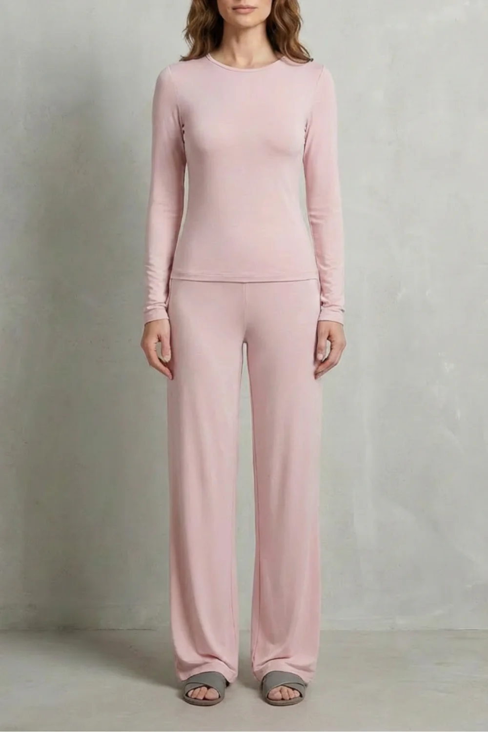 Élan – Sleek Simplicity – Pure Color Wide-Leg Pants Suit - Image 33