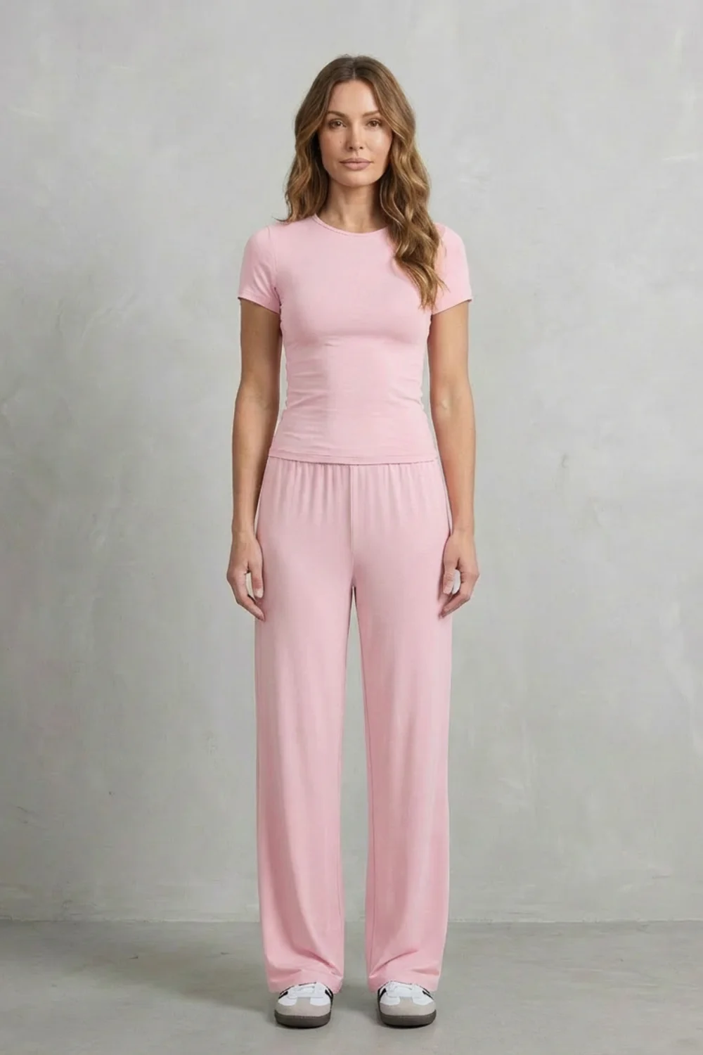 Élan – Sleek Simplicity – Pure Color Wide-Leg Pants Suit - Image 36