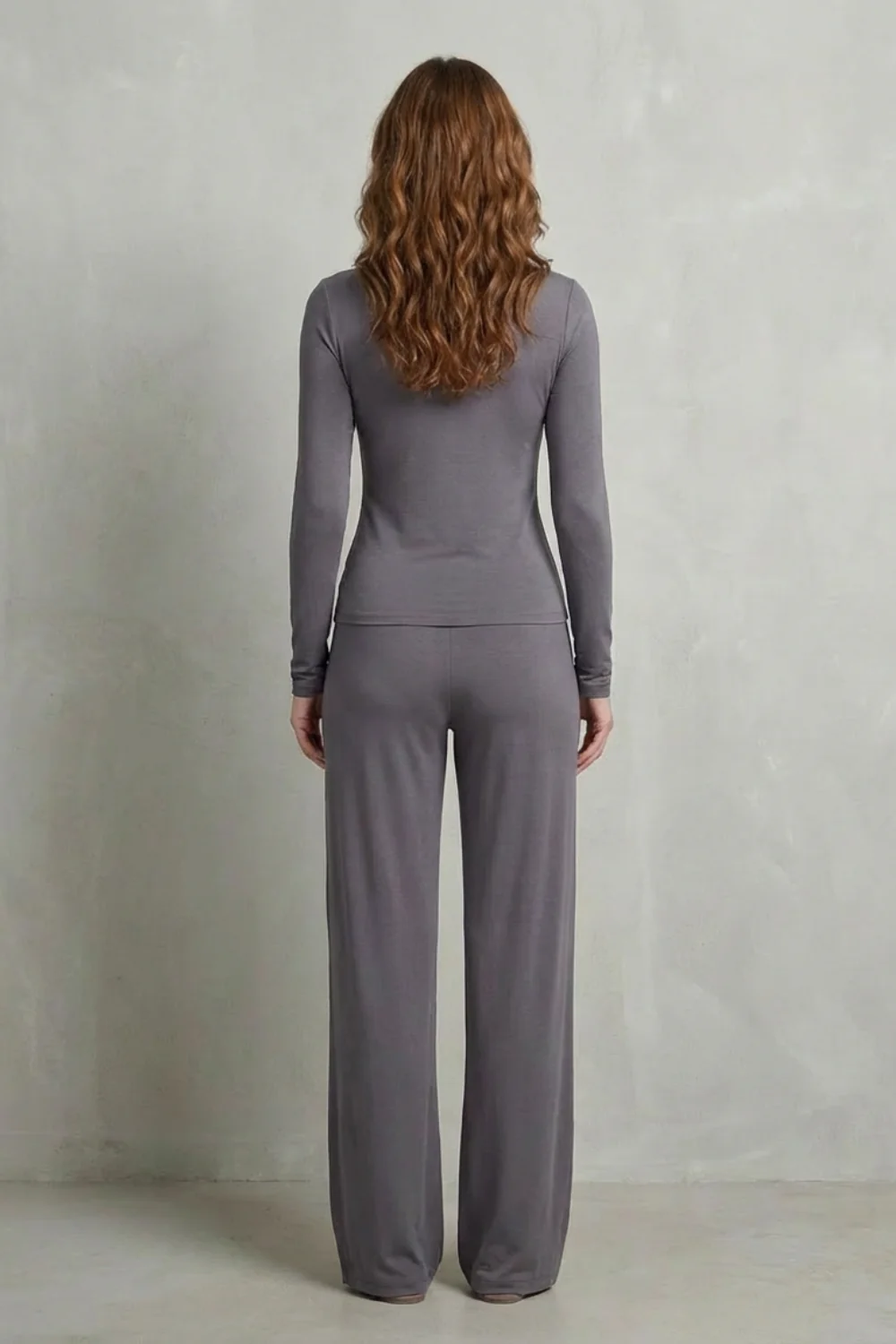 Élan – Sleek Simplicity – Pure Color Wide-Leg Pants Suit - Image 4