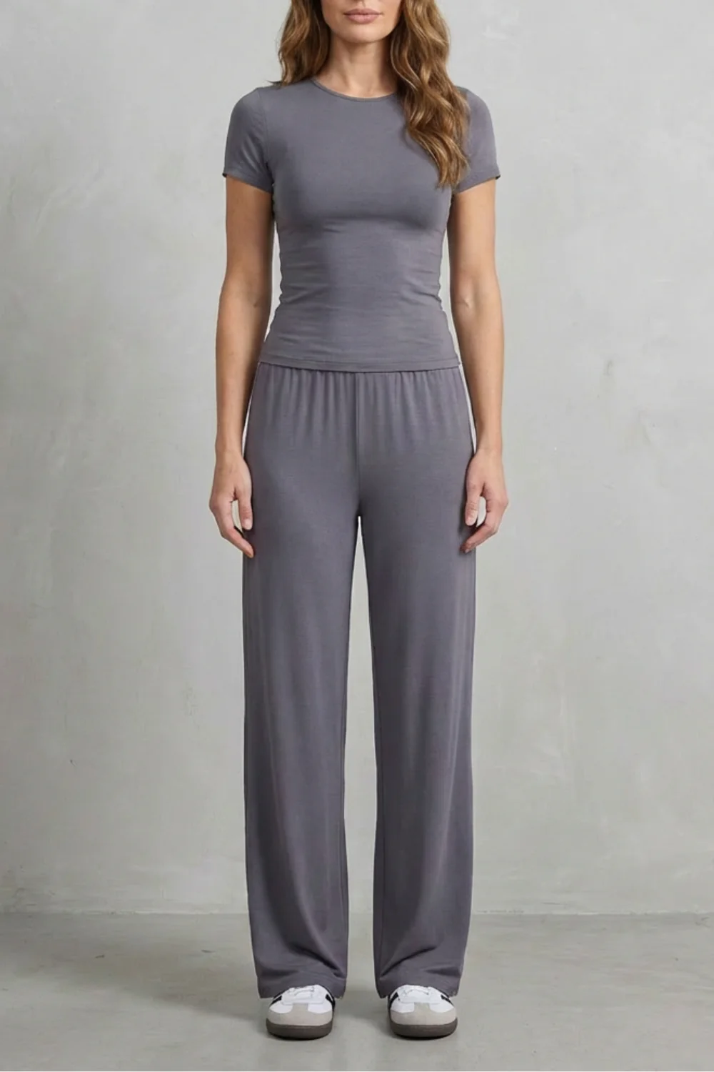 Élan – Sleek Simplicity – Pure Color Wide-Leg Pants Suit - Image 5
