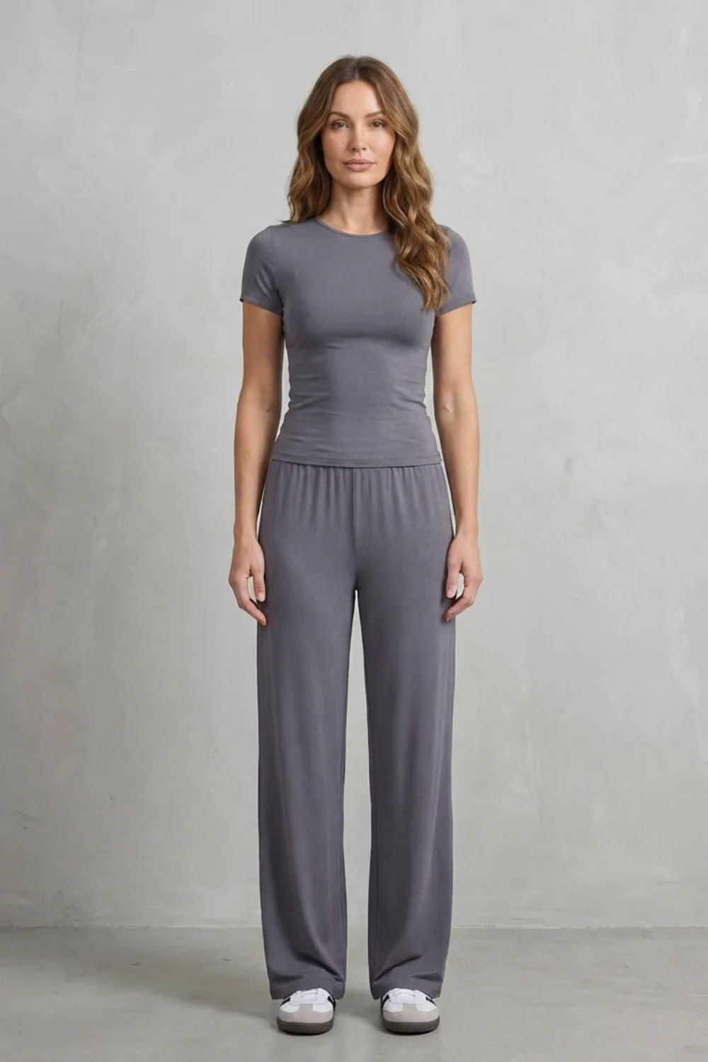 Élan – Sleek Simplicity – Pure Color Wide-Leg Pants Suit - Image 6