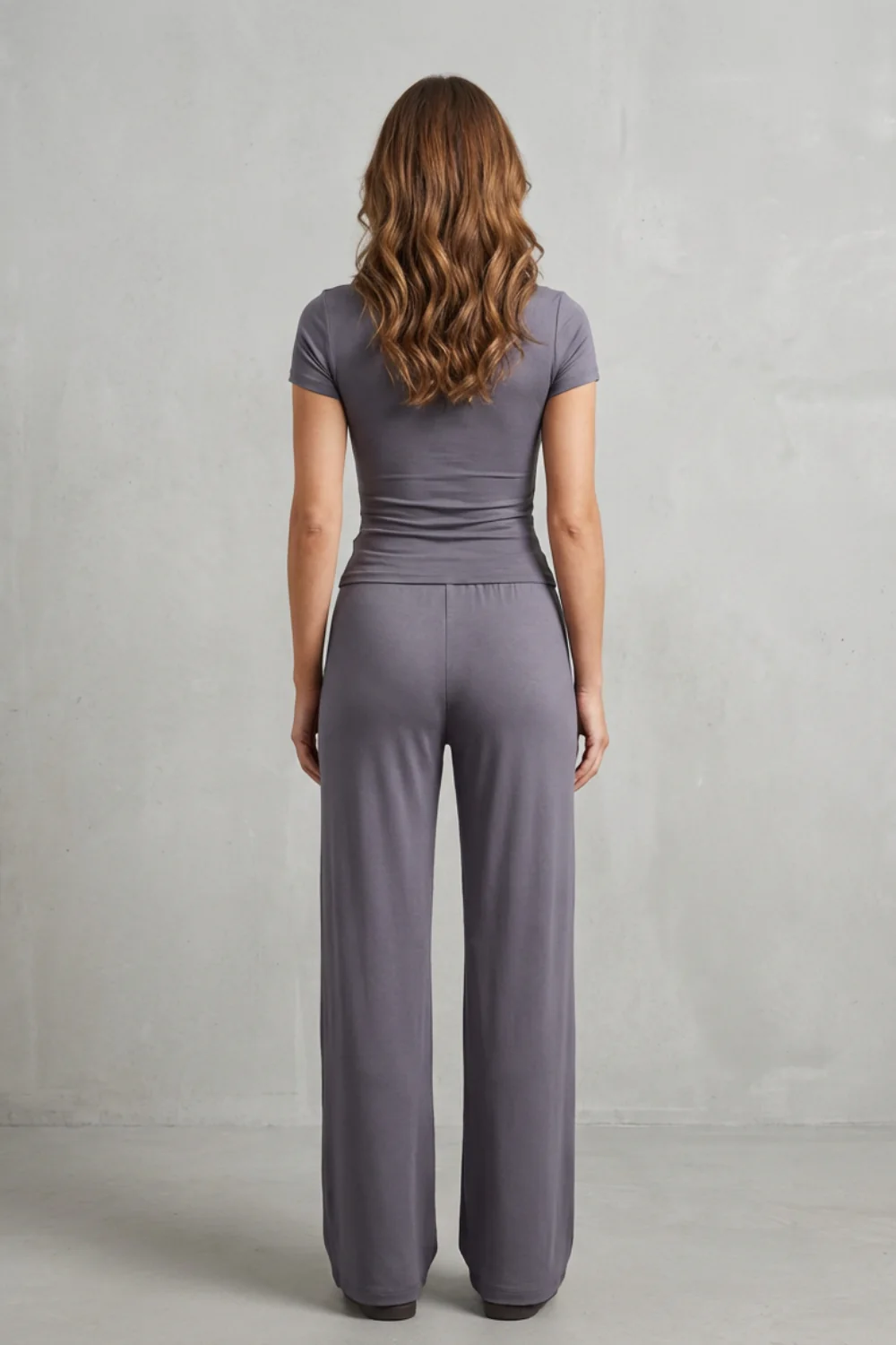 Élan – Sleek Simplicity – Pure Color Wide-Leg Pants Suit - Image 8