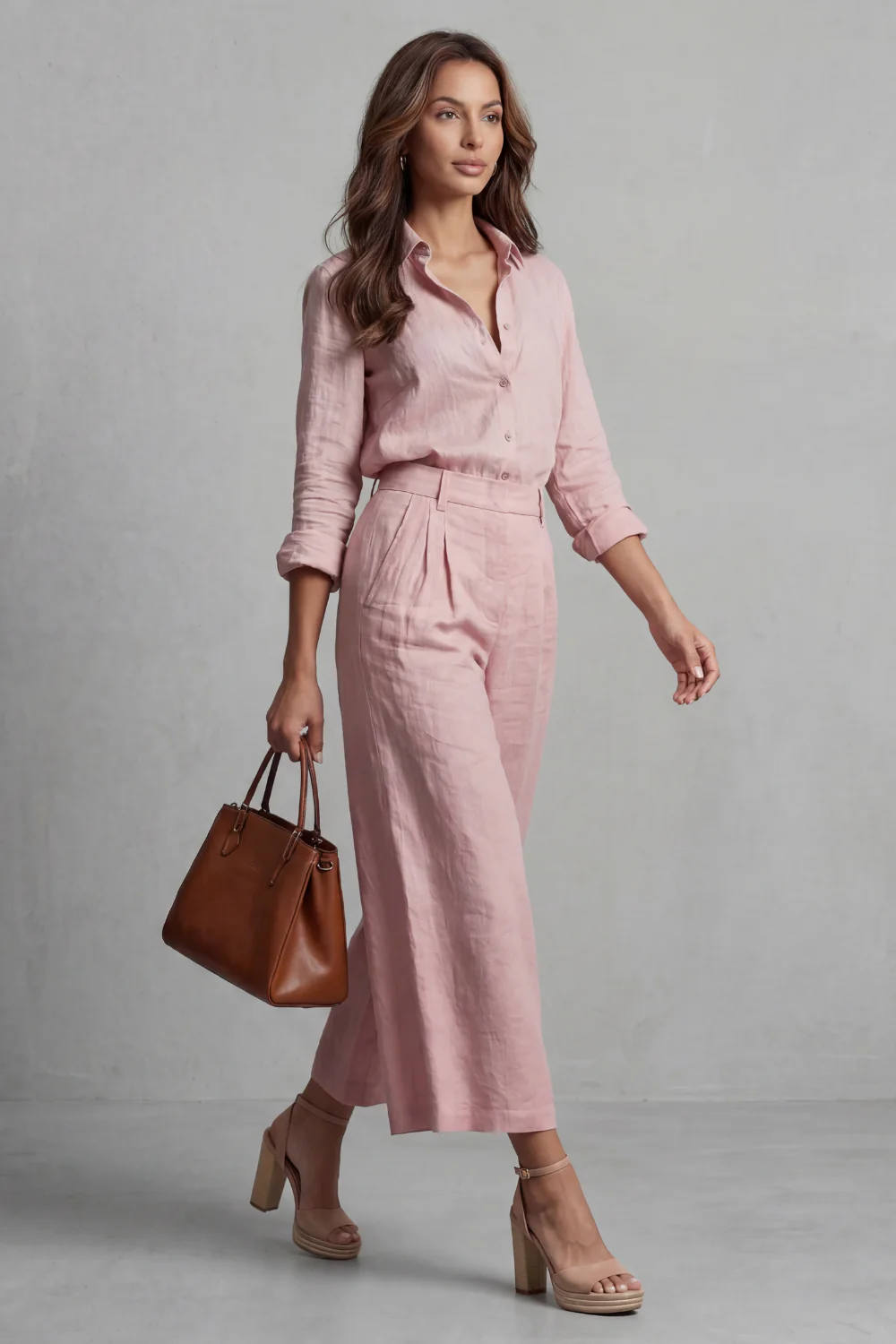 Elavine – Soft linen finish – Wide-leg co-ord set - Image 3