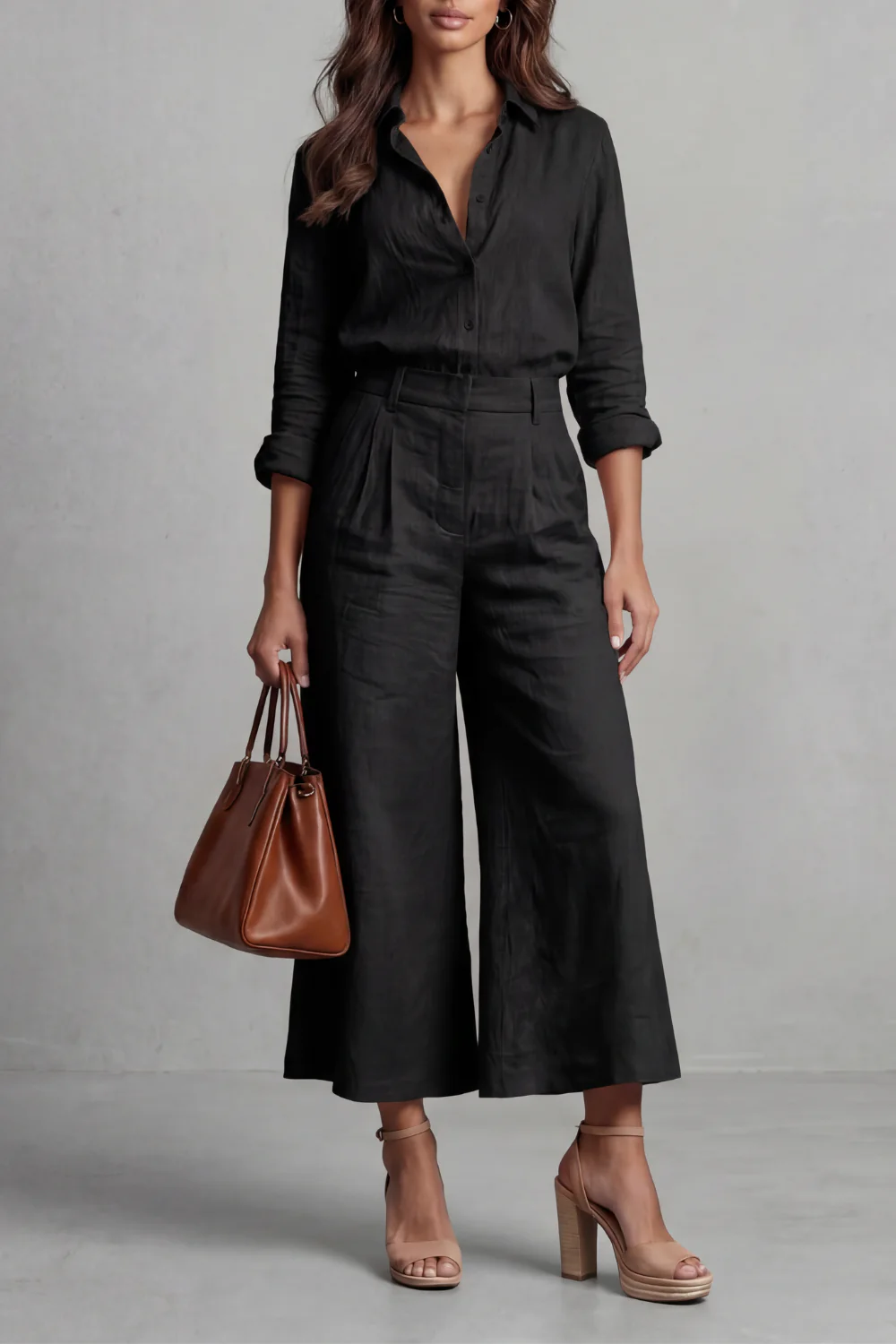 Elavine – Soft linen finish – Wide-leg co-ord set - Image 5
