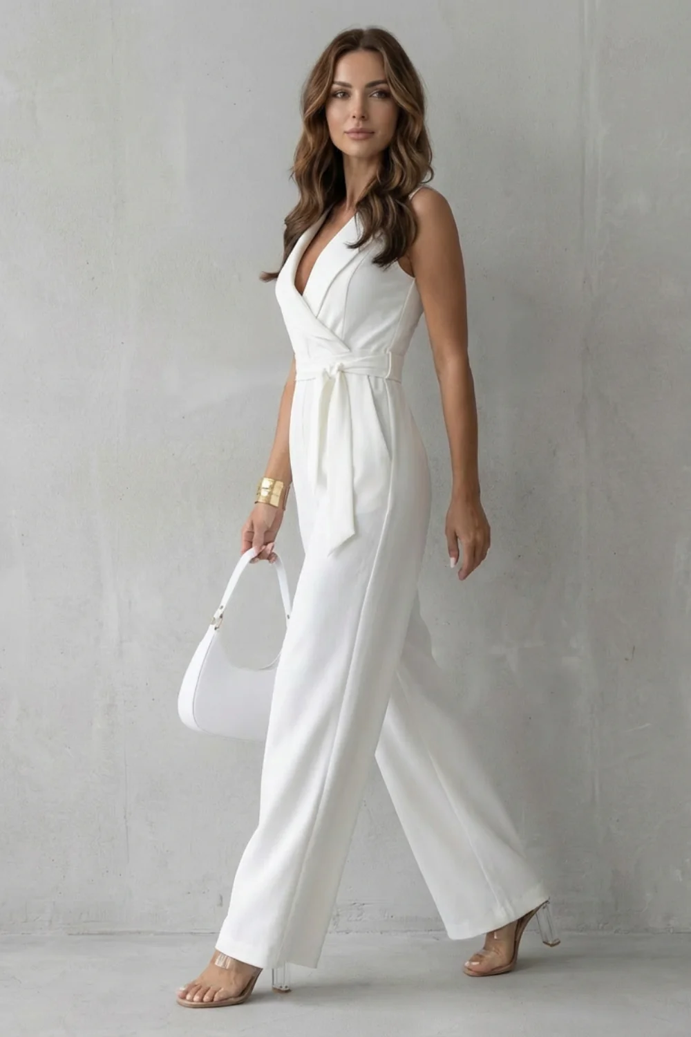 Elisavie – Lapel wrap waist – Tailored jumpsuit - Image 3