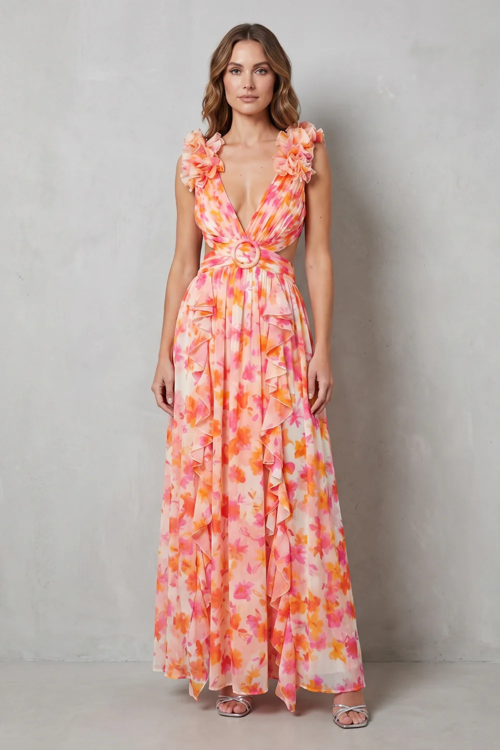 Elizara – Ruffled floral romance – Maxi dress - Image 2
