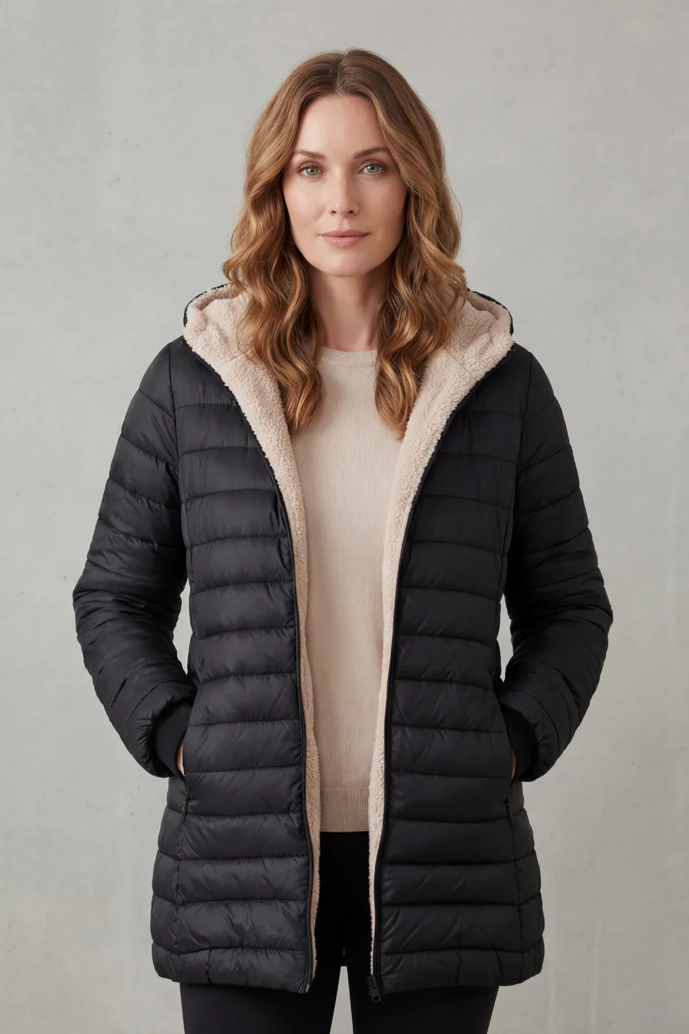 Ellavue – Sherpa lined comfort – Hooded puffer jacket - Image 2