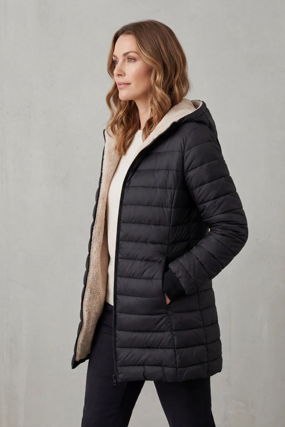 Ellavue – Sherpa lined comfort – Hooded puffer jacket - Image 3