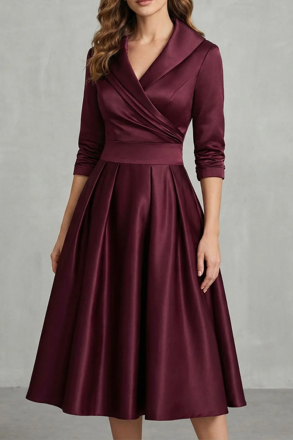 Élodianne – Draped collar elegance – Midi dress - Image 6