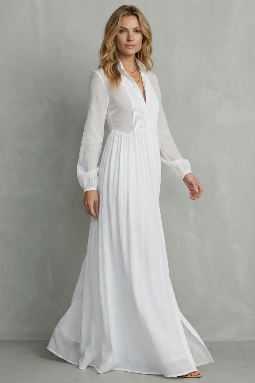 Élodie – French-Inspired Long Pleated Dress – Effortless Holiday Elegance - Image 3