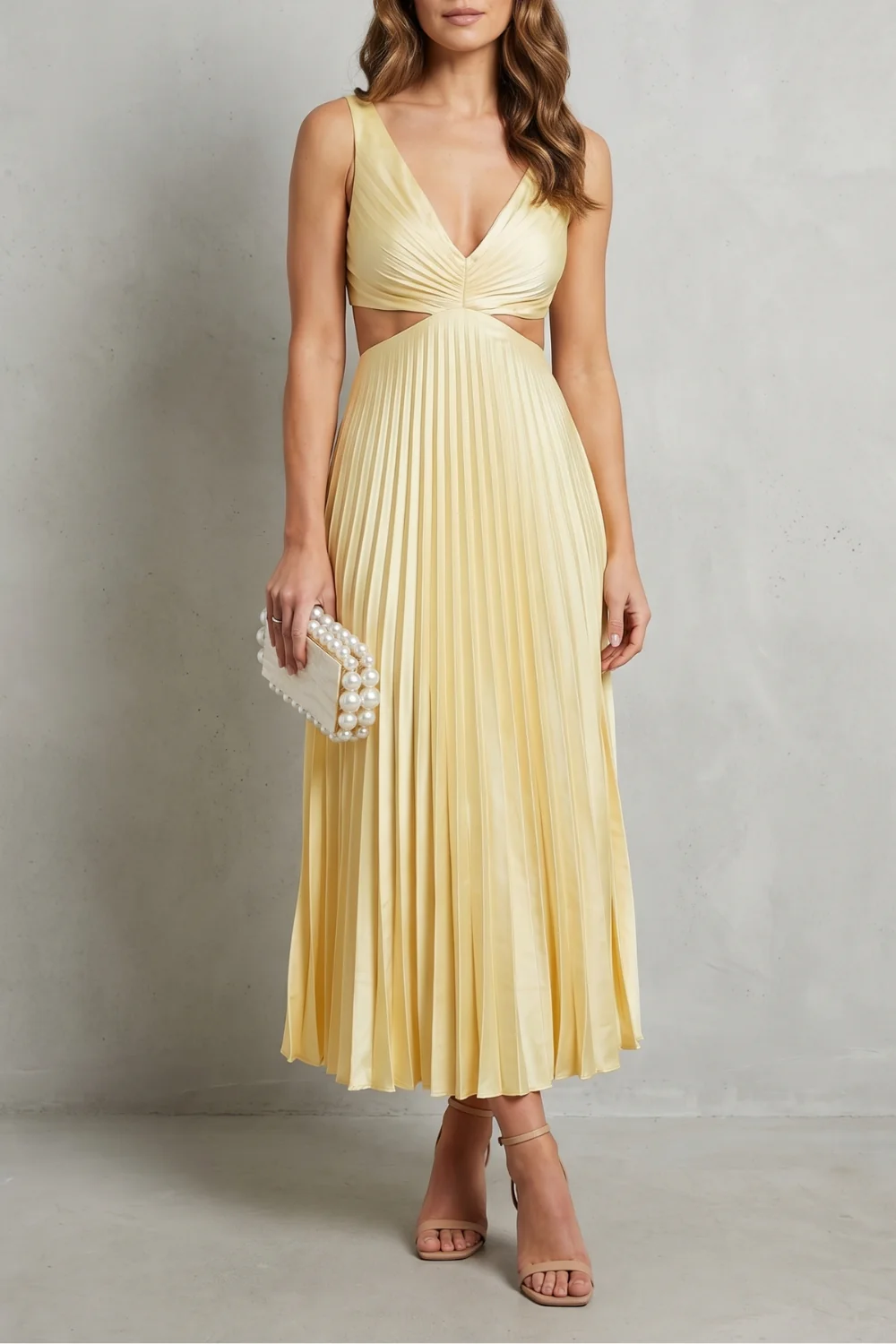 Elodienne – Pleated waist elegance – Maxi dress