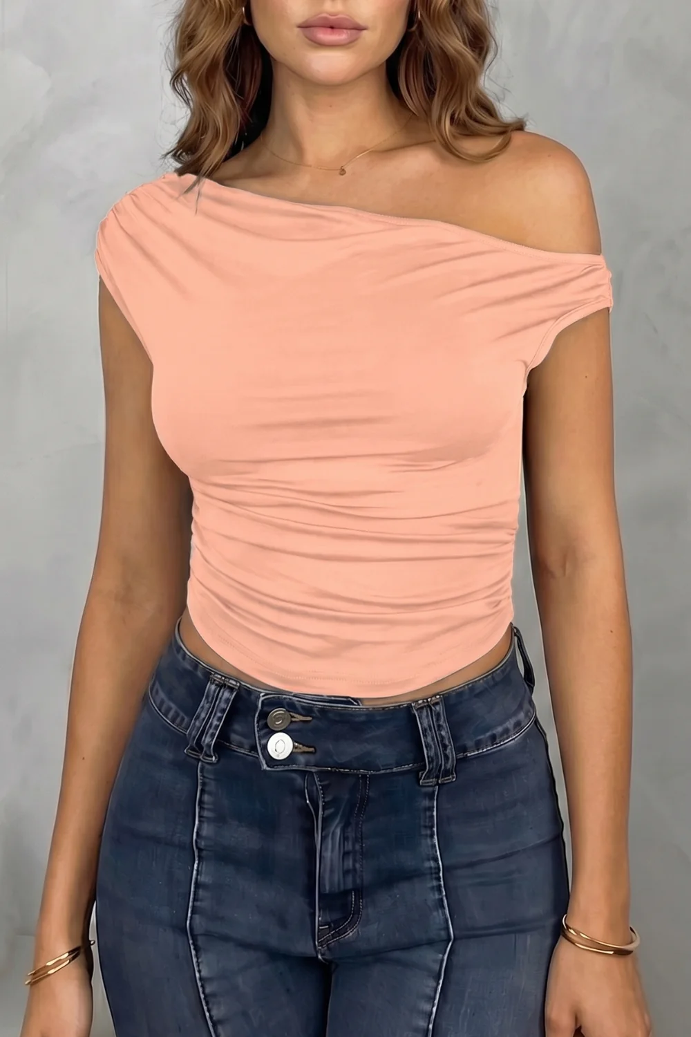 Elovienne – Asymmetric ruched silhouette – One shoulder top - Image 11
