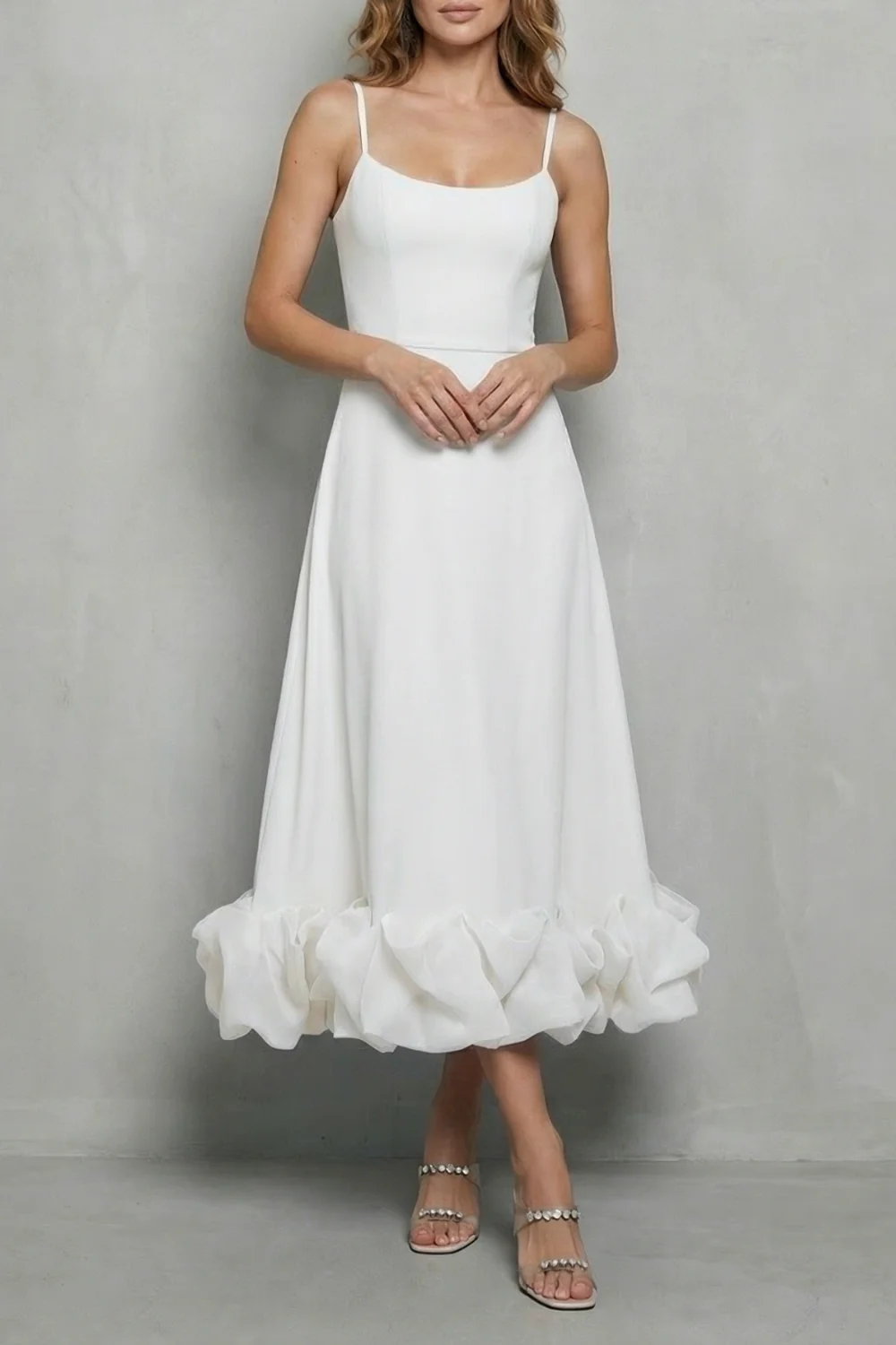 Elowenne – Romantic ruffle hem – Sleeveless midi dress - Image 11