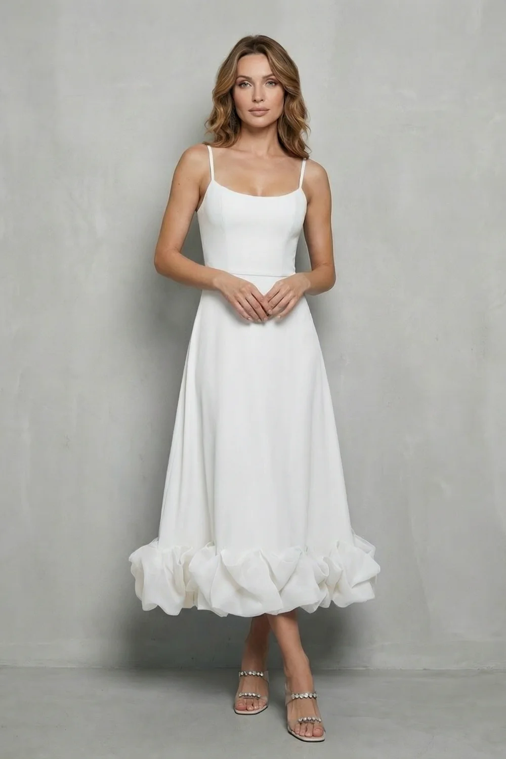 Elowenne – Romantic ruffle hem – Sleeveless midi dress - Image 12