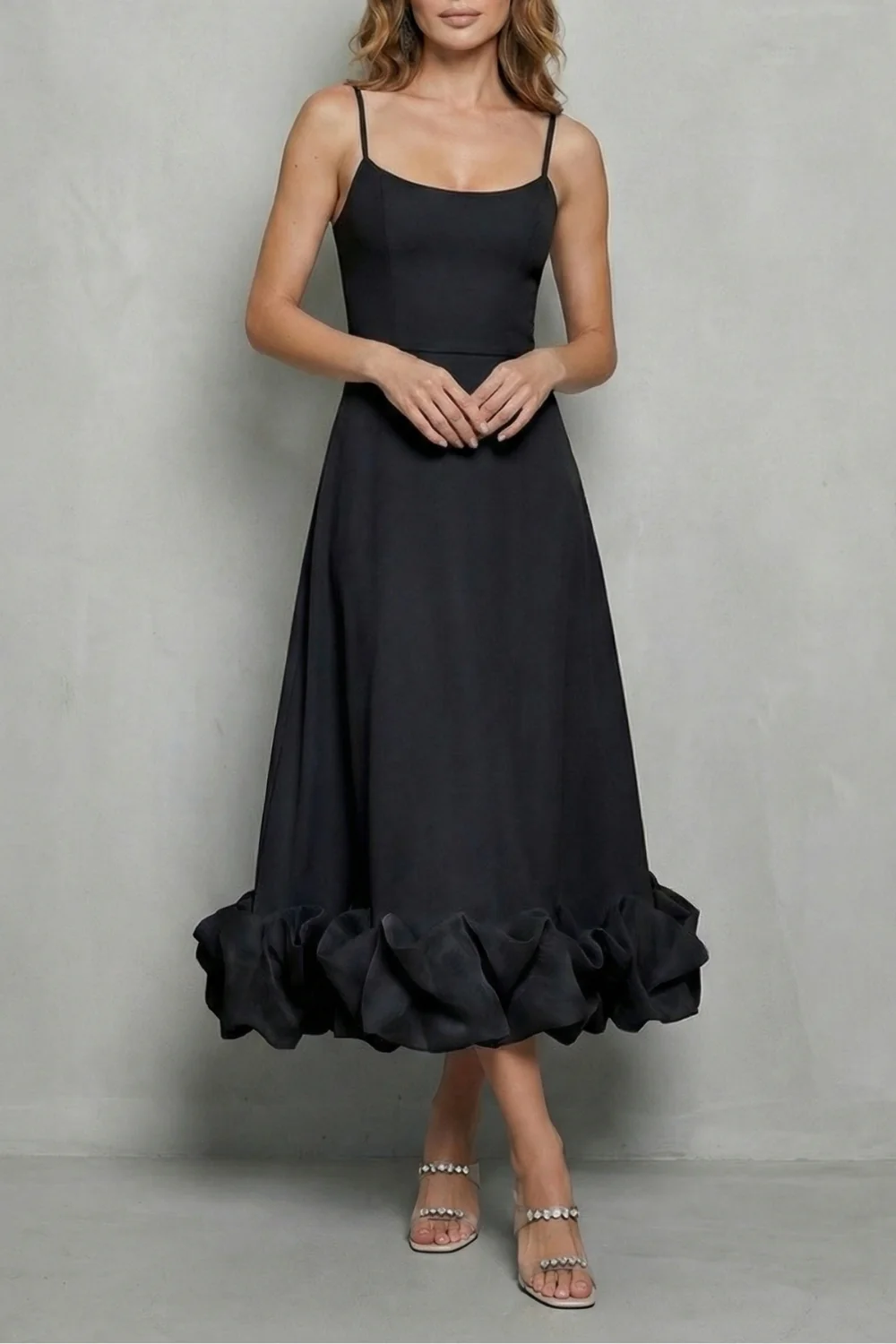 Elowenne – Romantic ruffle hem – Sleeveless midi dress - Image 13