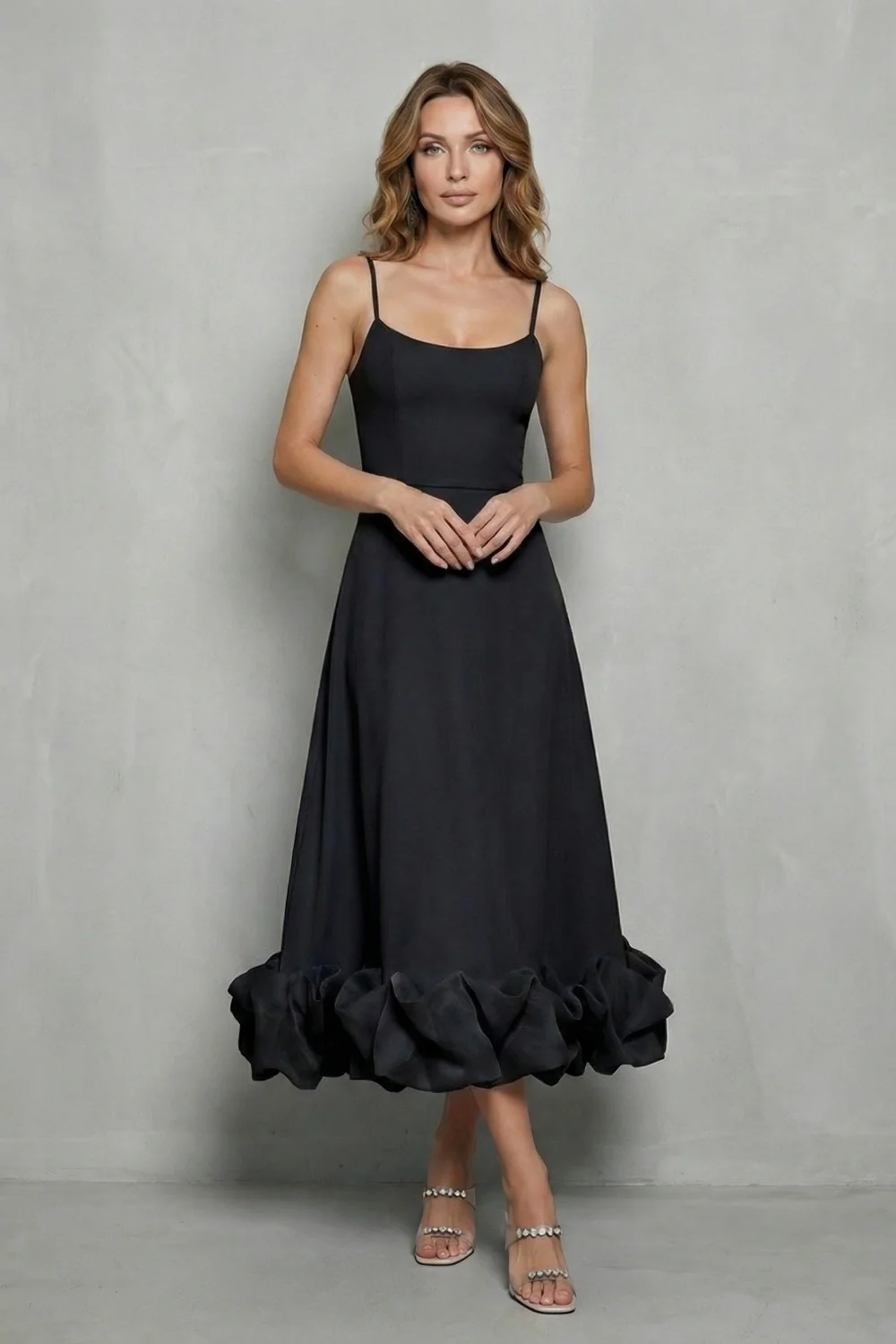 Elowenne – Romantic ruffle hem – Sleeveless midi dress - Image 14