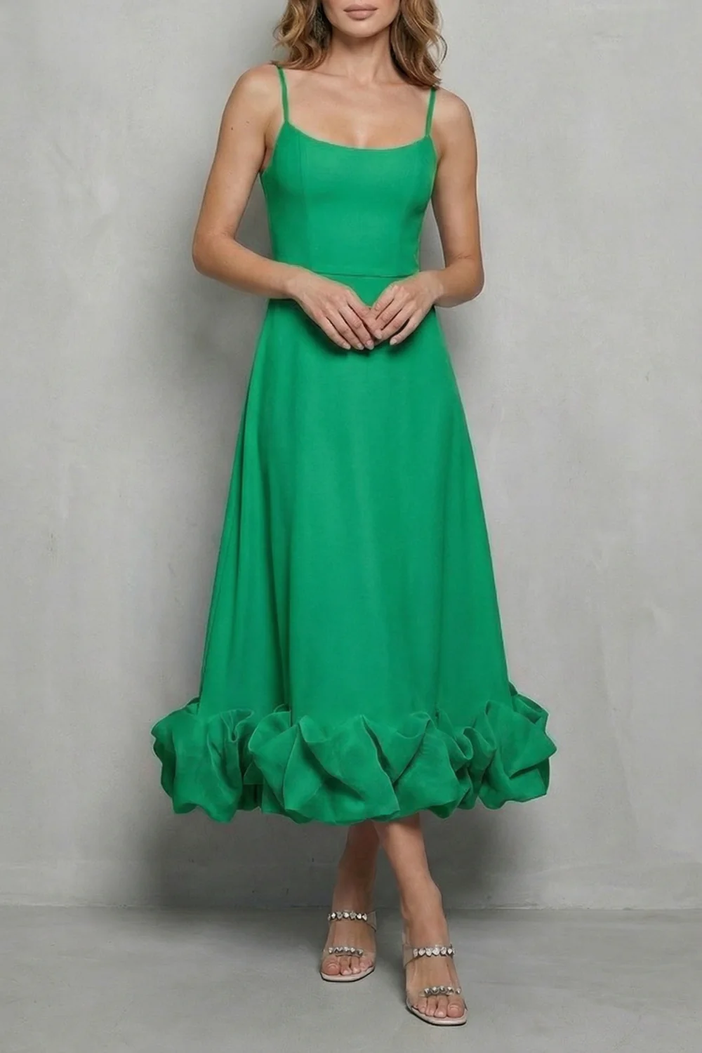 Elowenne – Romantic ruffle hem – Sleeveless midi dress - Image 15