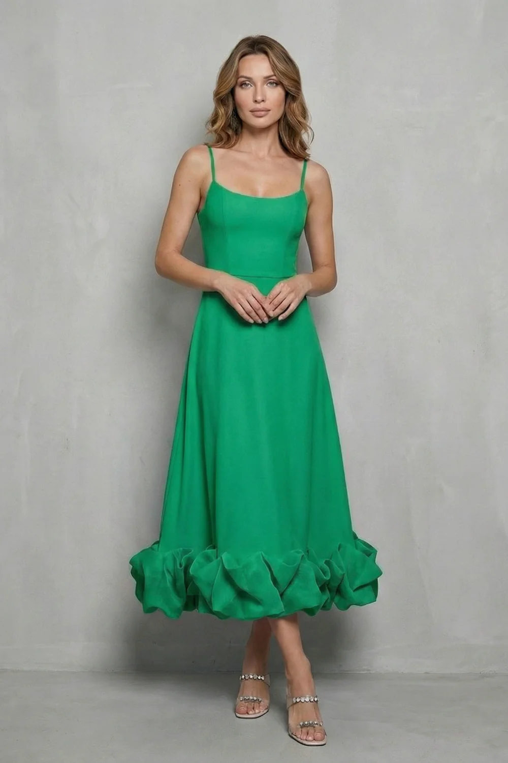 Elowenne – Romantic ruffle hem – Sleeveless midi dress - Image 16