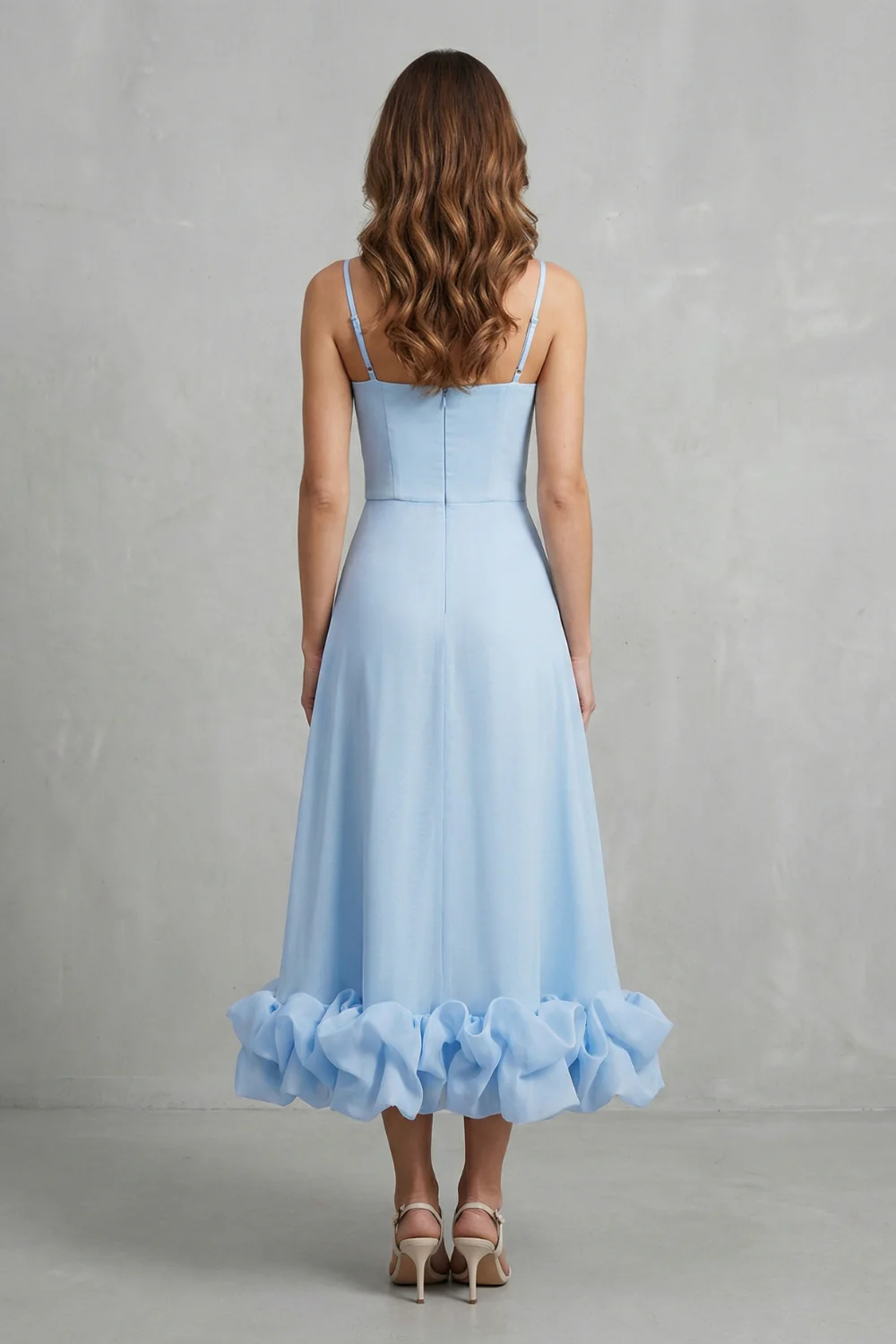 Elowenne – Romantic ruffle hem – Sleeveless midi dress - Image 4