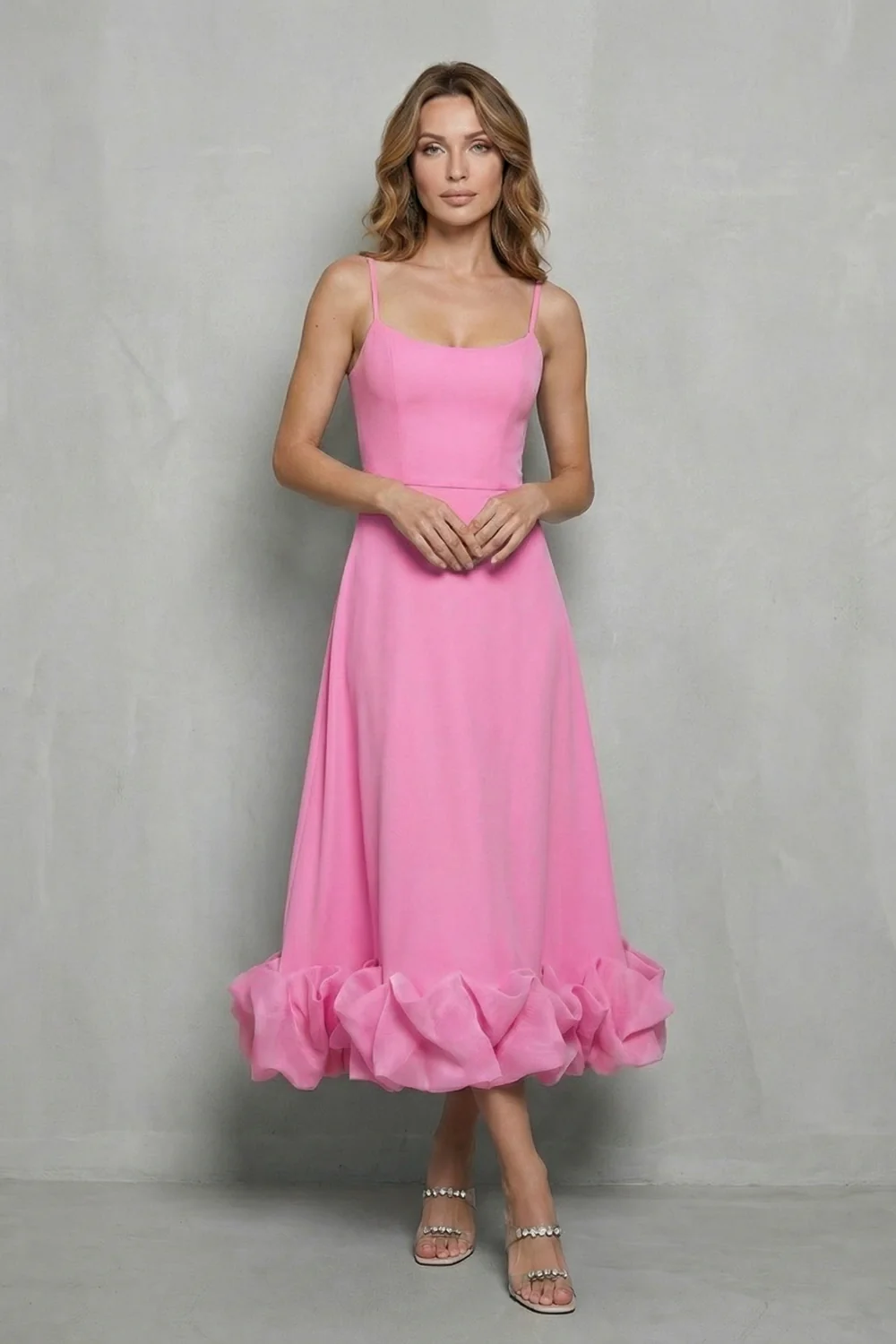 Elowenne – Romantic ruffle hem – Sleeveless midi dress - Image 6