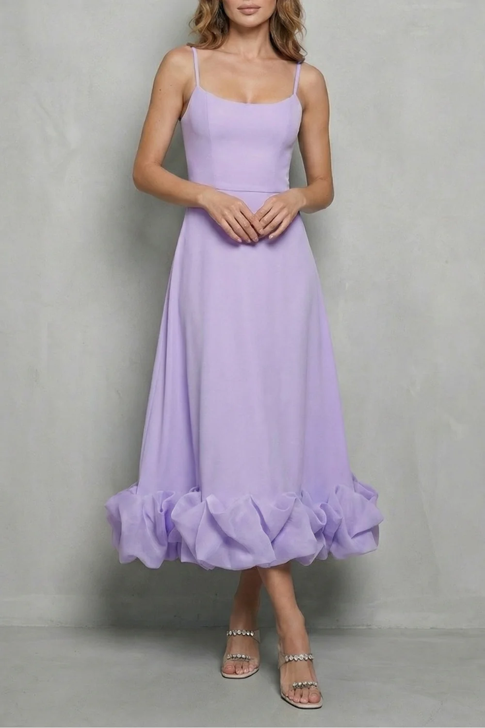 Elowenne – Romantic ruffle hem – Sleeveless midi dress - Image 7