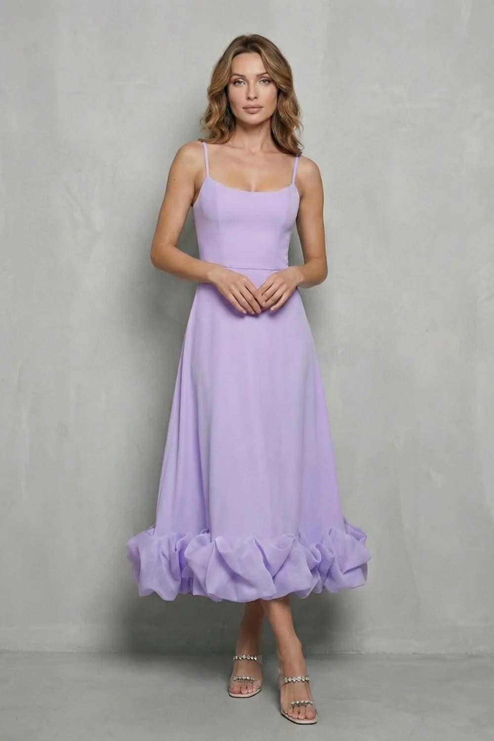 Elowenne – Romantic ruffle hem – Sleeveless midi dress - Image 8