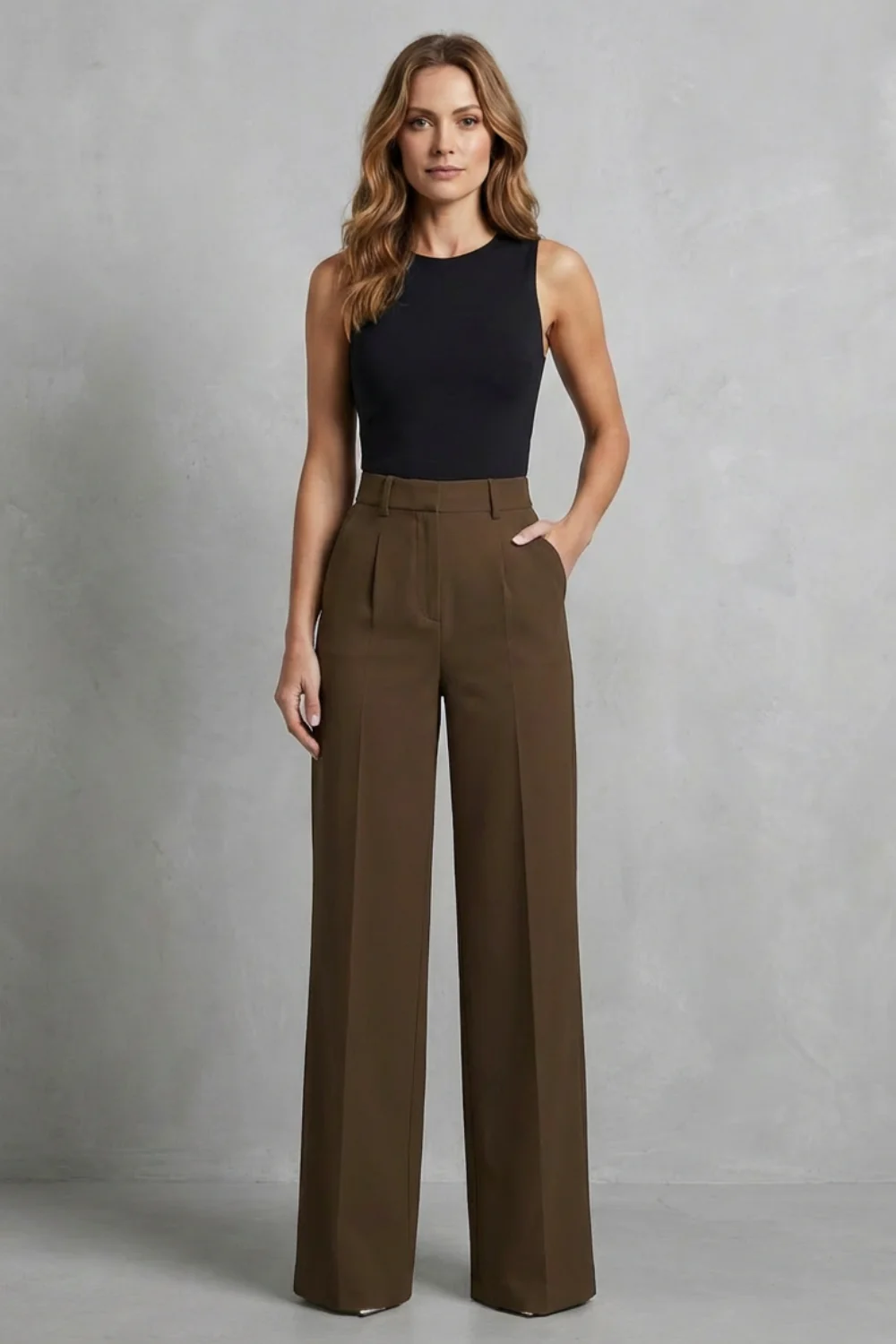 Elozane – Tailored pleats – High-waist wide-leg trousers - Image 10