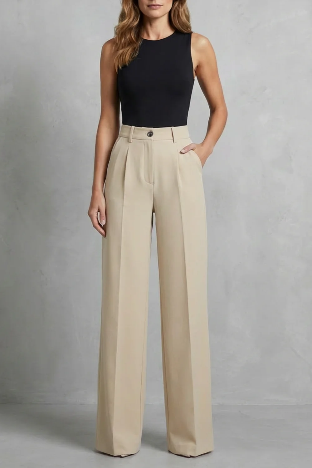 Elozane – Tailored pleats – High-waist wide-leg trousers - Image 11