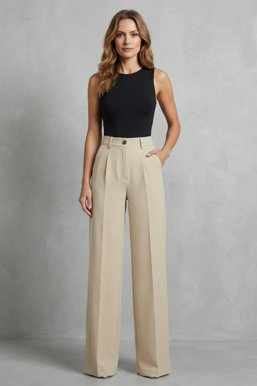 Elozane – Tailored pleats – High-waist wide-leg trousers - Image 12