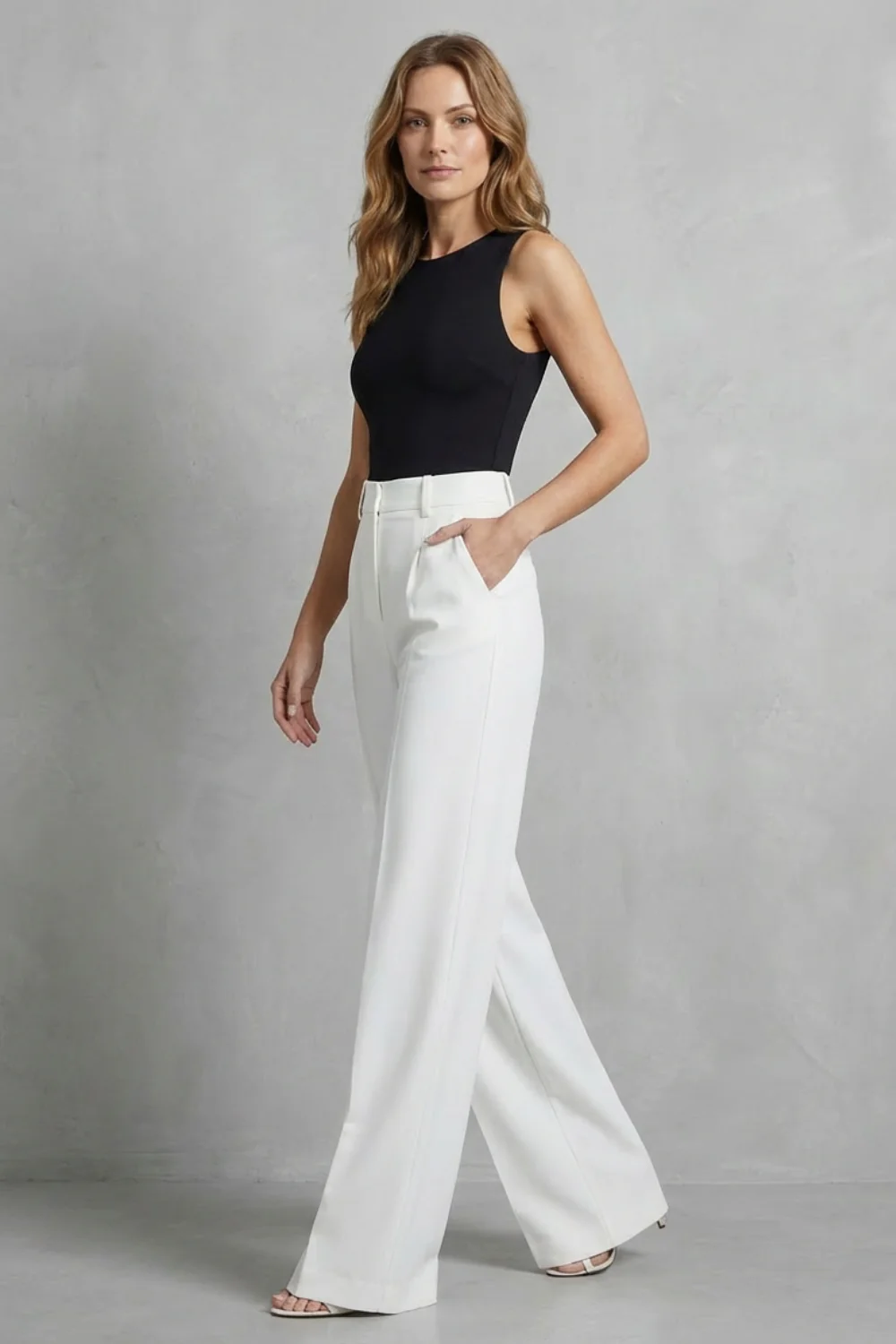 Elozane – Tailored pleats – High-waist wide-leg trousers - Image 3