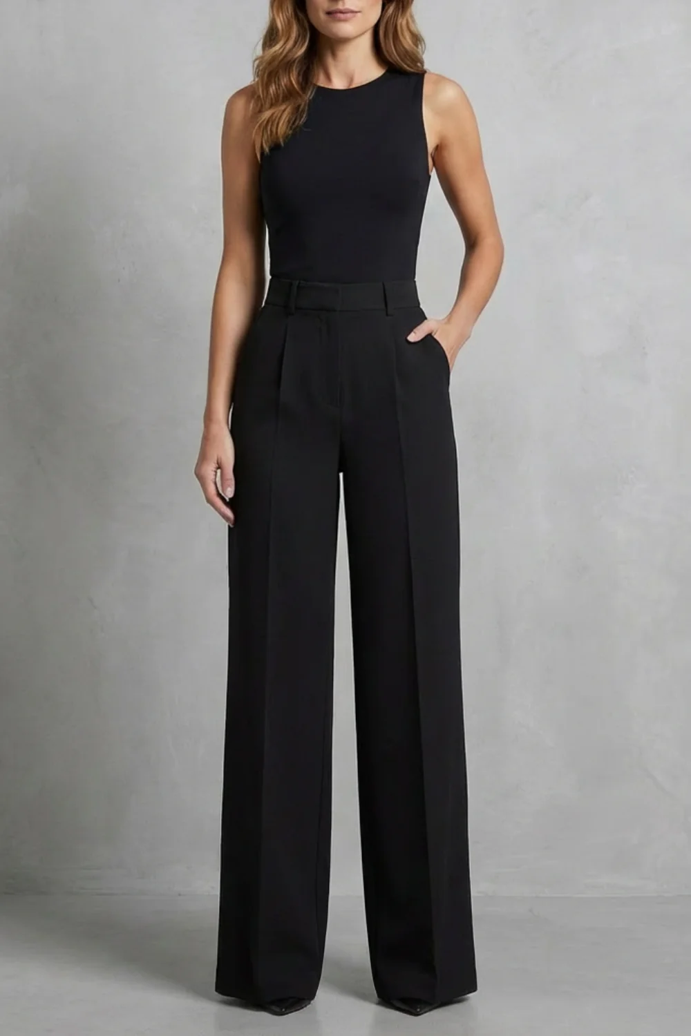 Elozane – Tailored pleats – High-waist wide-leg trousers - Image 5