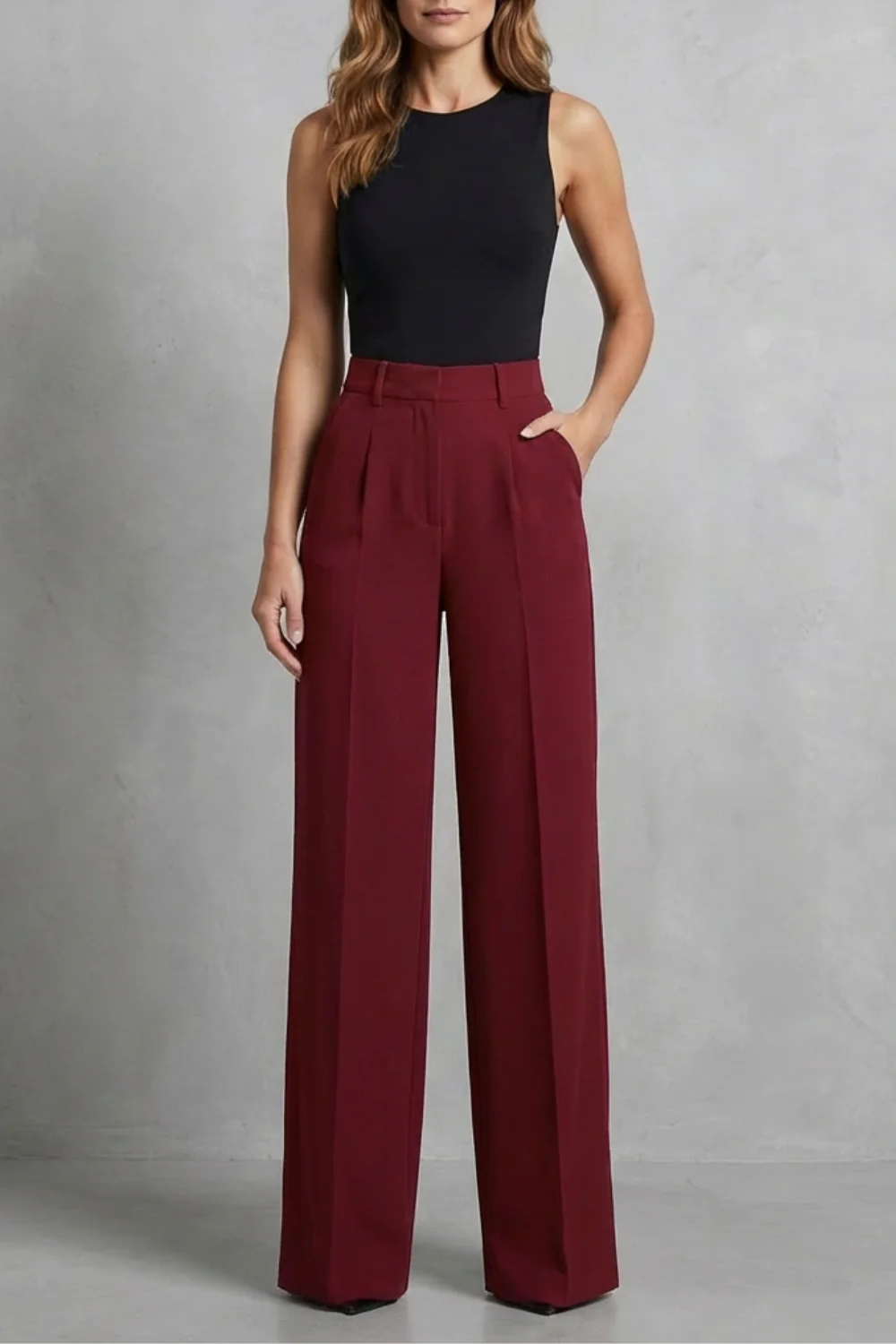 Elozane – Tailored pleats – High-waist wide-leg trousers - Image 7