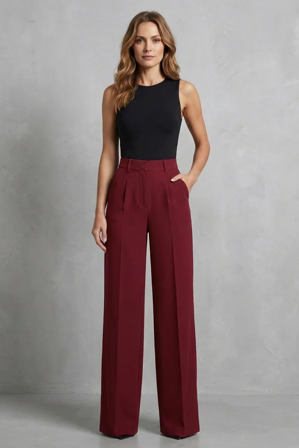 Elozane – Tailored pleats – High-waist wide-leg trousers - Image 8