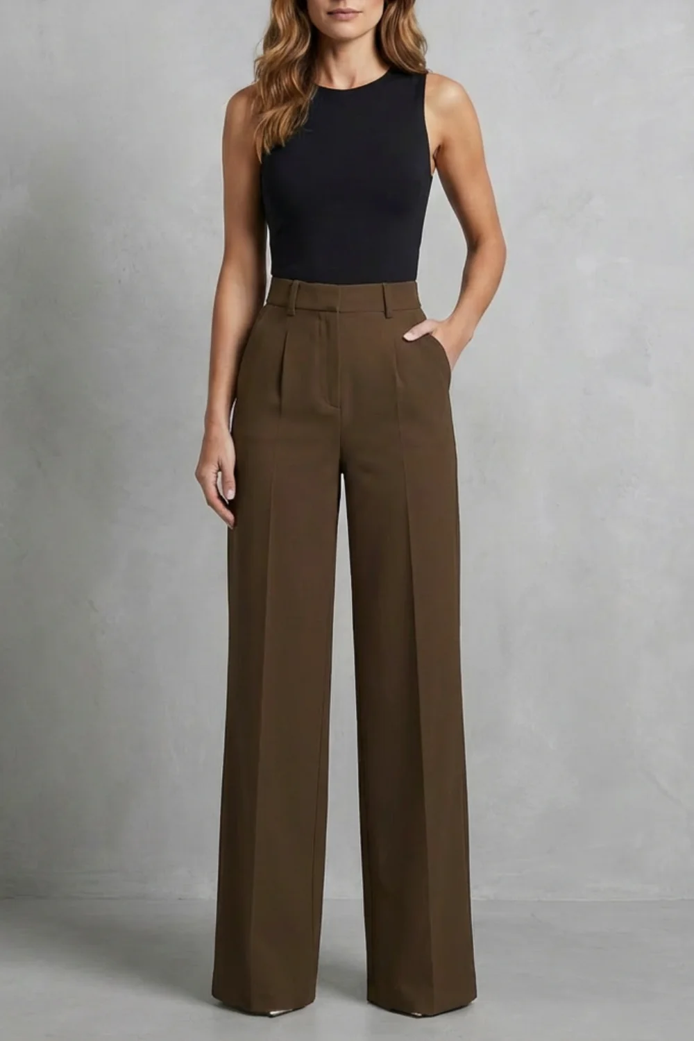Elozane – Tailored pleats – High-waist wide-leg trousers - Image 9