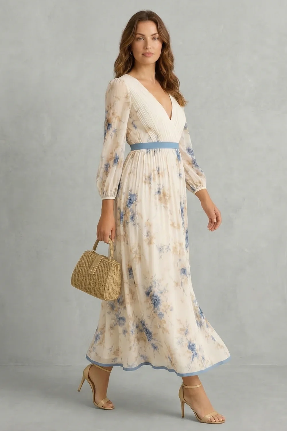 Esméline – Romantic pleats – Floral maxi dress - Image 3