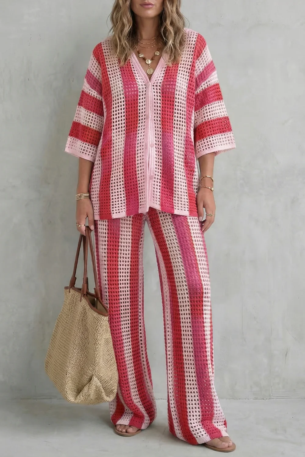 Evarisse – Striped crochet texture – Summer co-ord set - Image 5