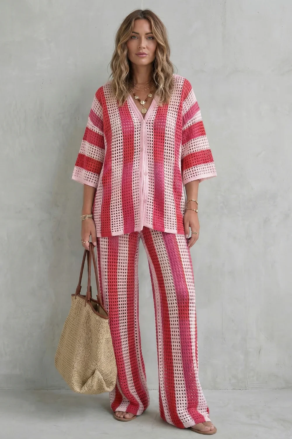 Evarisse – Striped crochet texture – Summer co-ord set - Image 6
