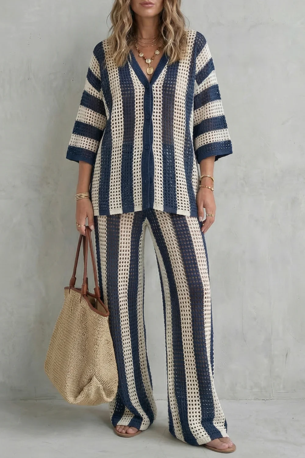 Evarisse – Striped crochet texture – Summer co-ord set - Image 7