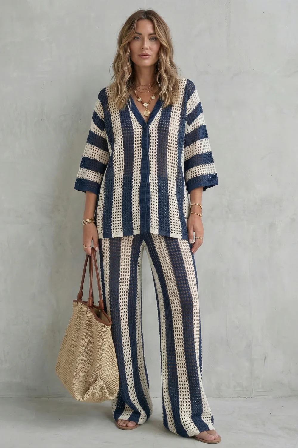 Evarisse – Striped crochet texture – Summer co-ord set - Image 8
