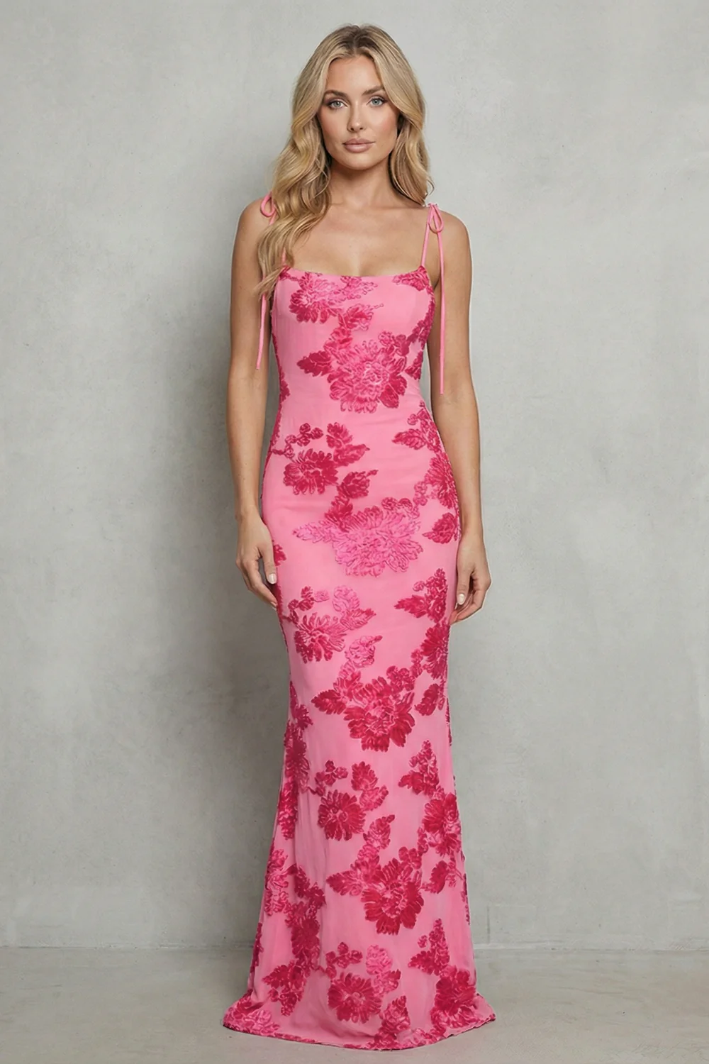 Fiona – Radiant bloom – Women’s Floral Bodycon Maxi Dress - Image 2