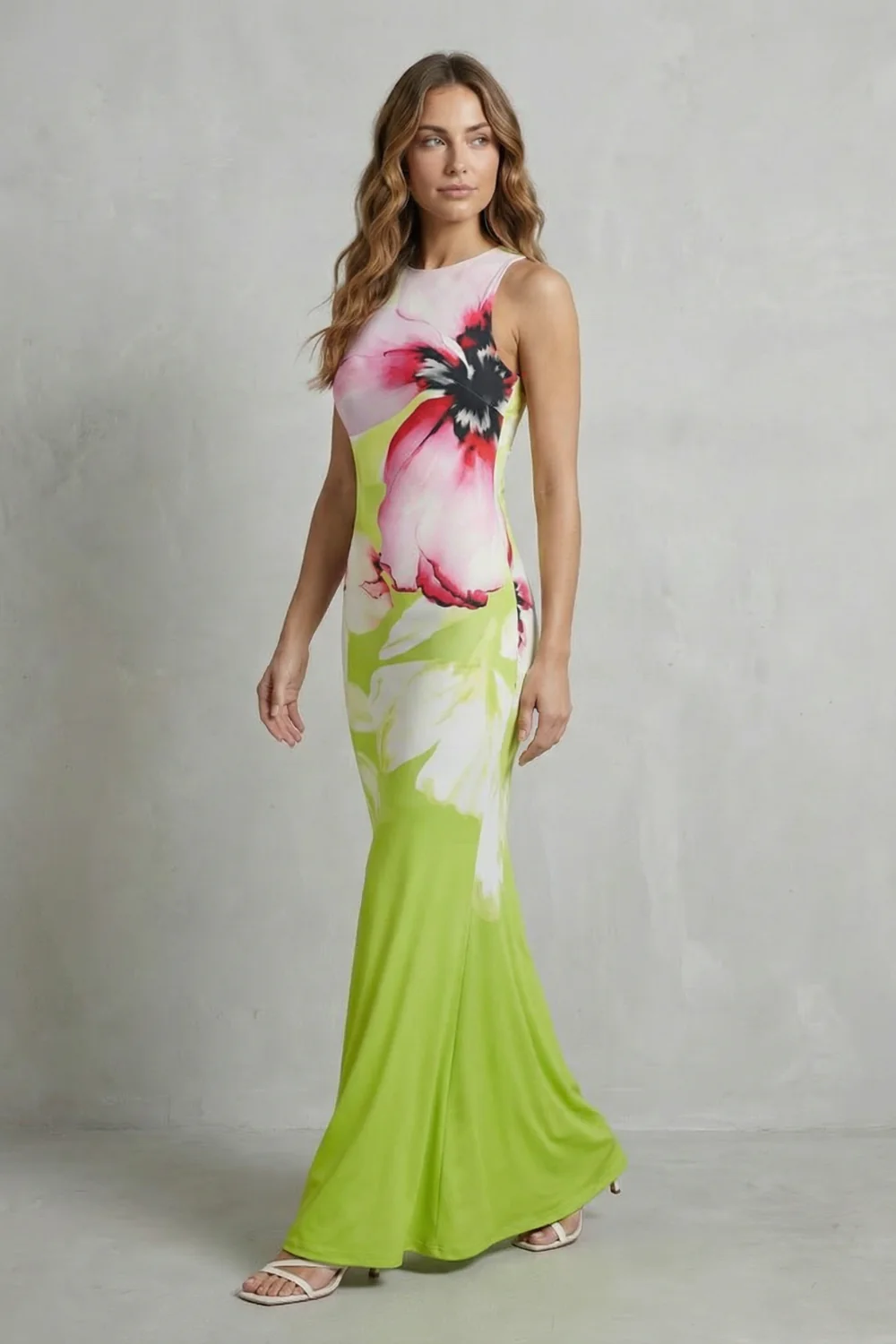 Fiorielle – Artistic floral print – Fishtail maxi dress - Image 3