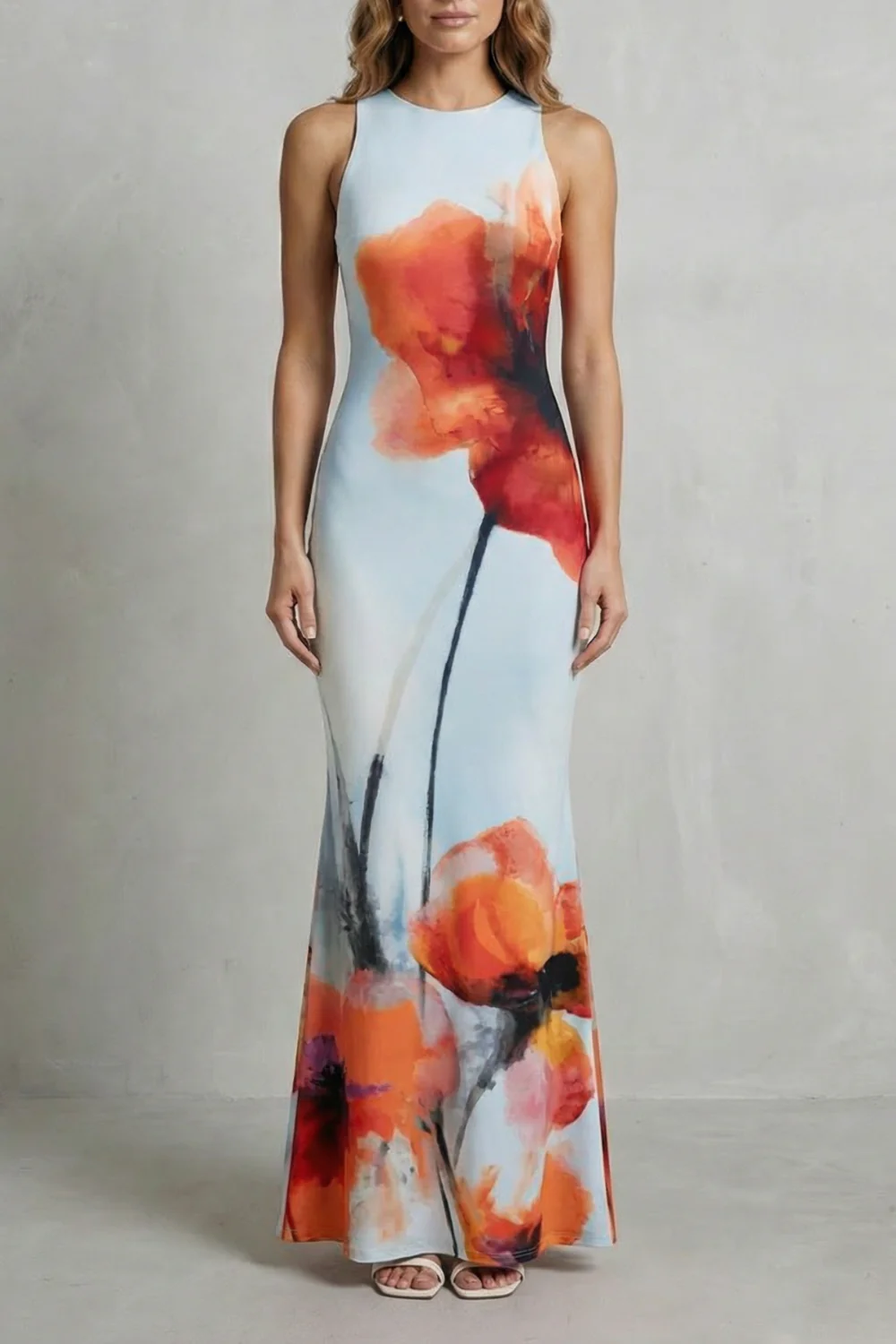 Fiorielle – Artistic floral print – Fishtail maxi dress - Image 5