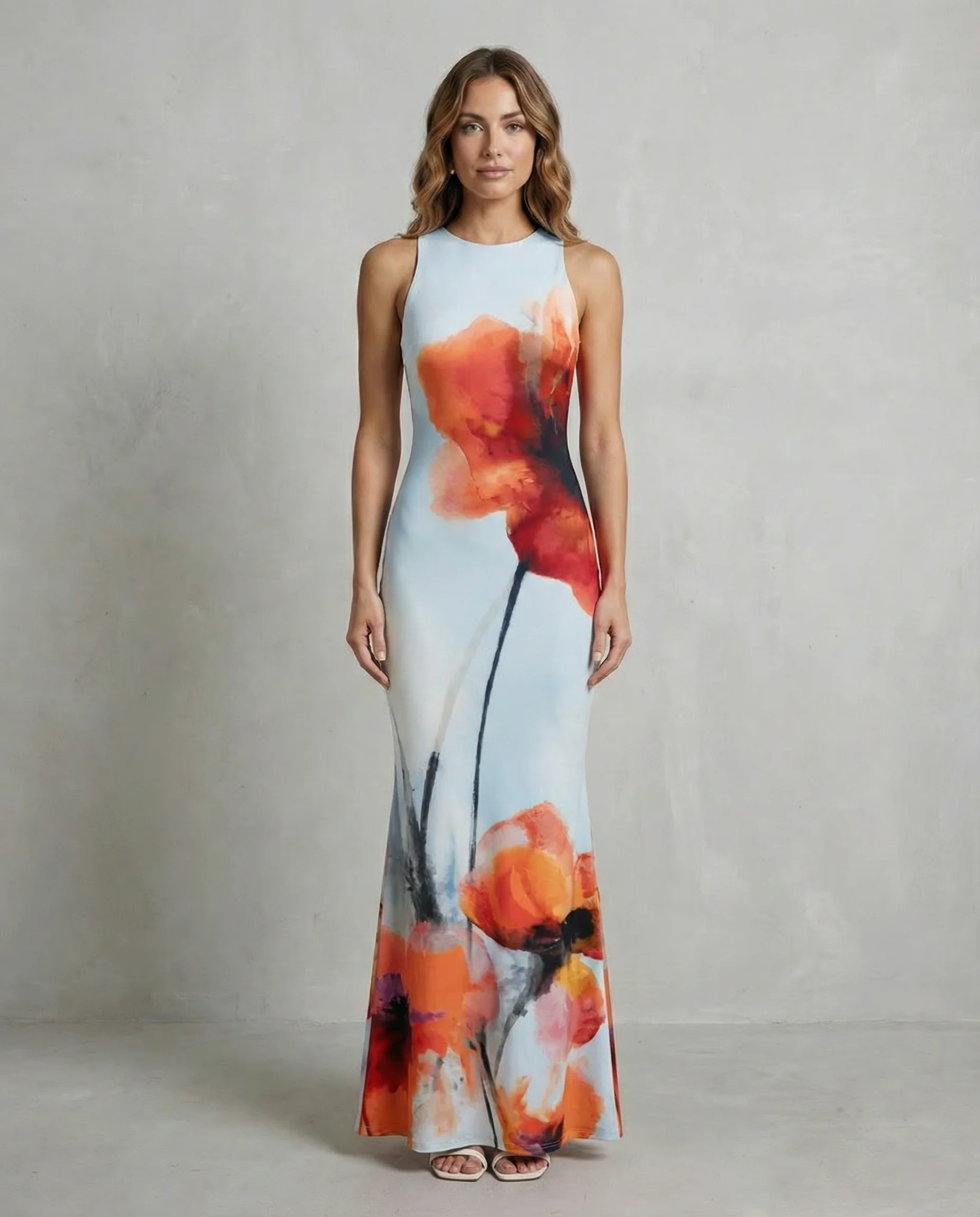 Fiorielle – Artistic floral print – Fishtail maxi dress - Image 6