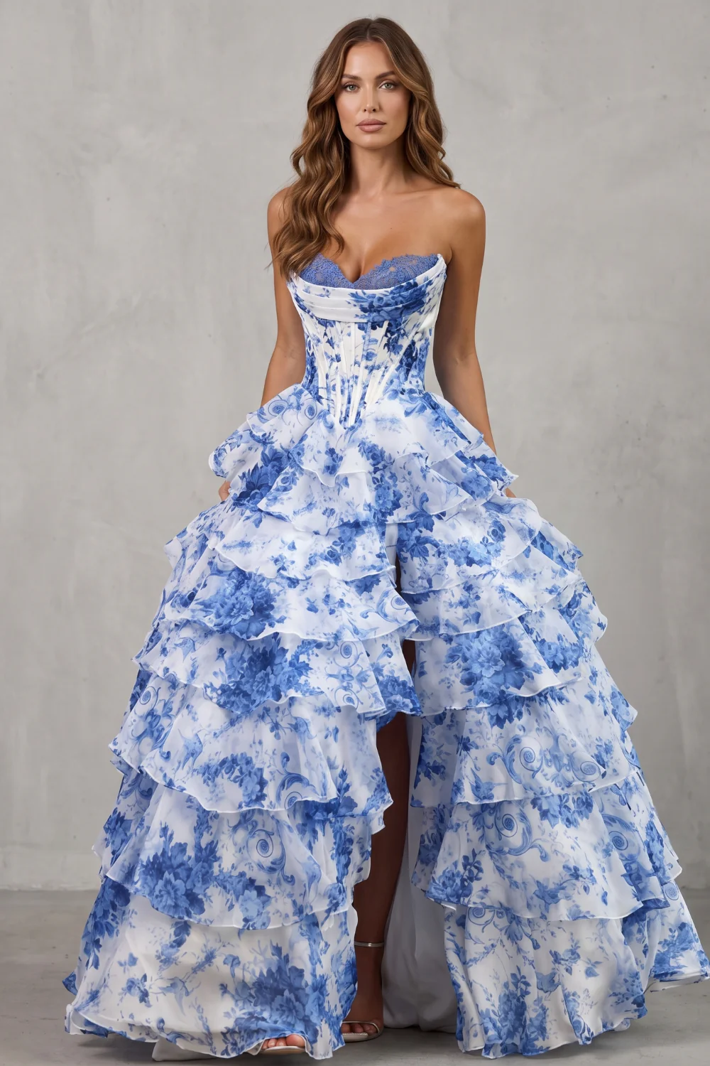 Fleurienne – Layered floral couture – Maxi dress - Image 2
