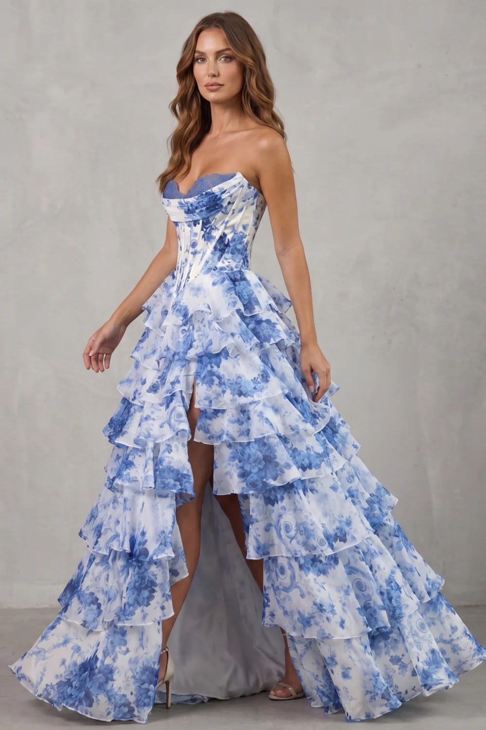 Fleurienne – Layered floral couture – Maxi dress - Image 3