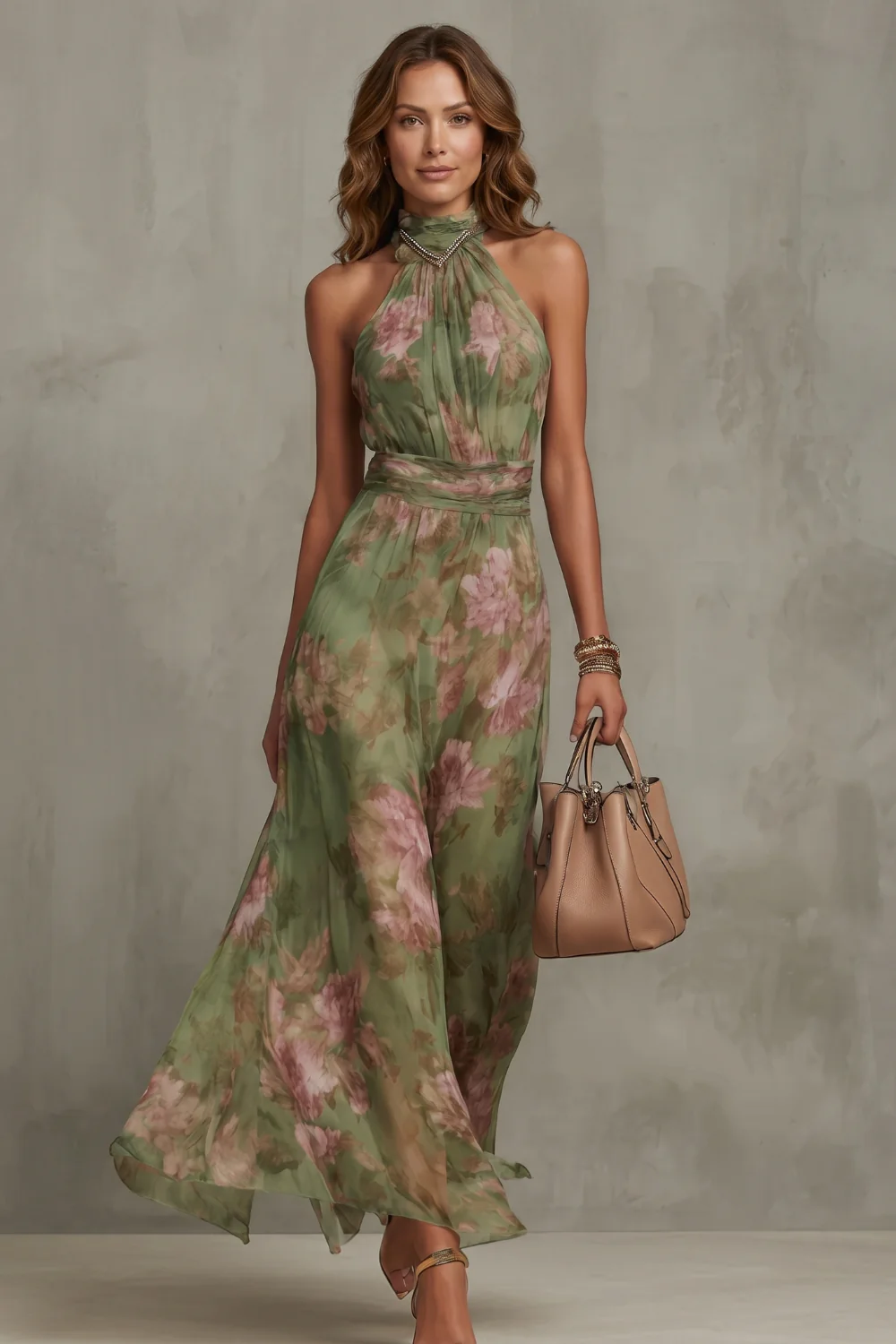 Floréa – Romantic floral halter silhouette – Maxi dress - Image 2